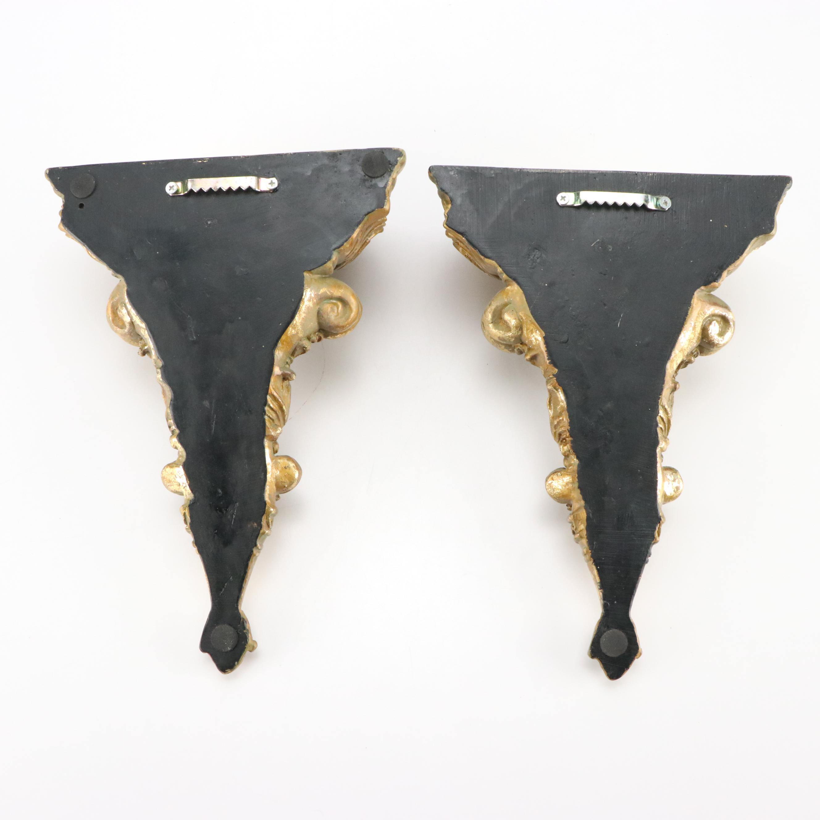 Rococo Style Gilt Resin Wall Shelves