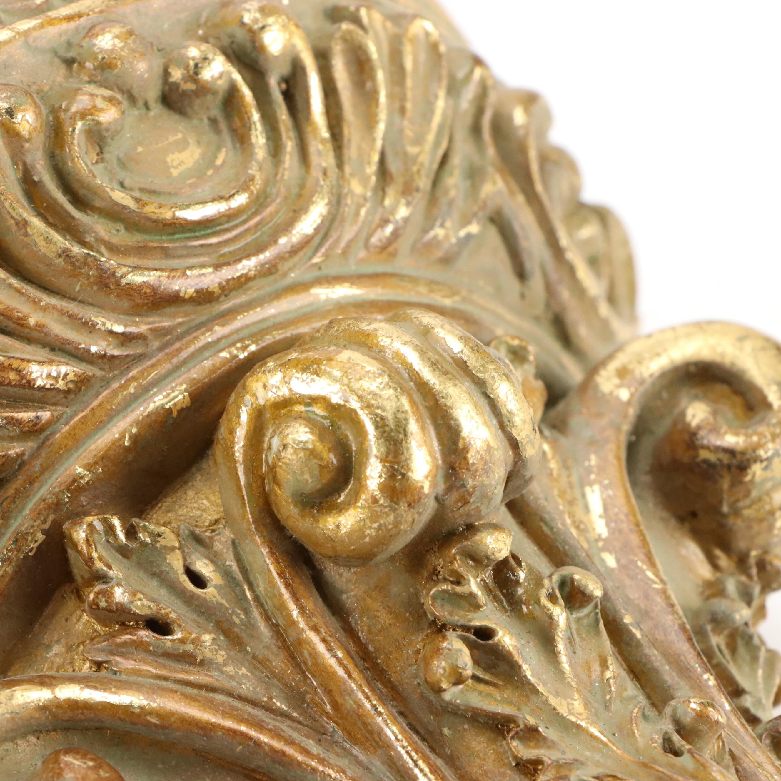 Rococo Style Gilt Resin Wall Shelves