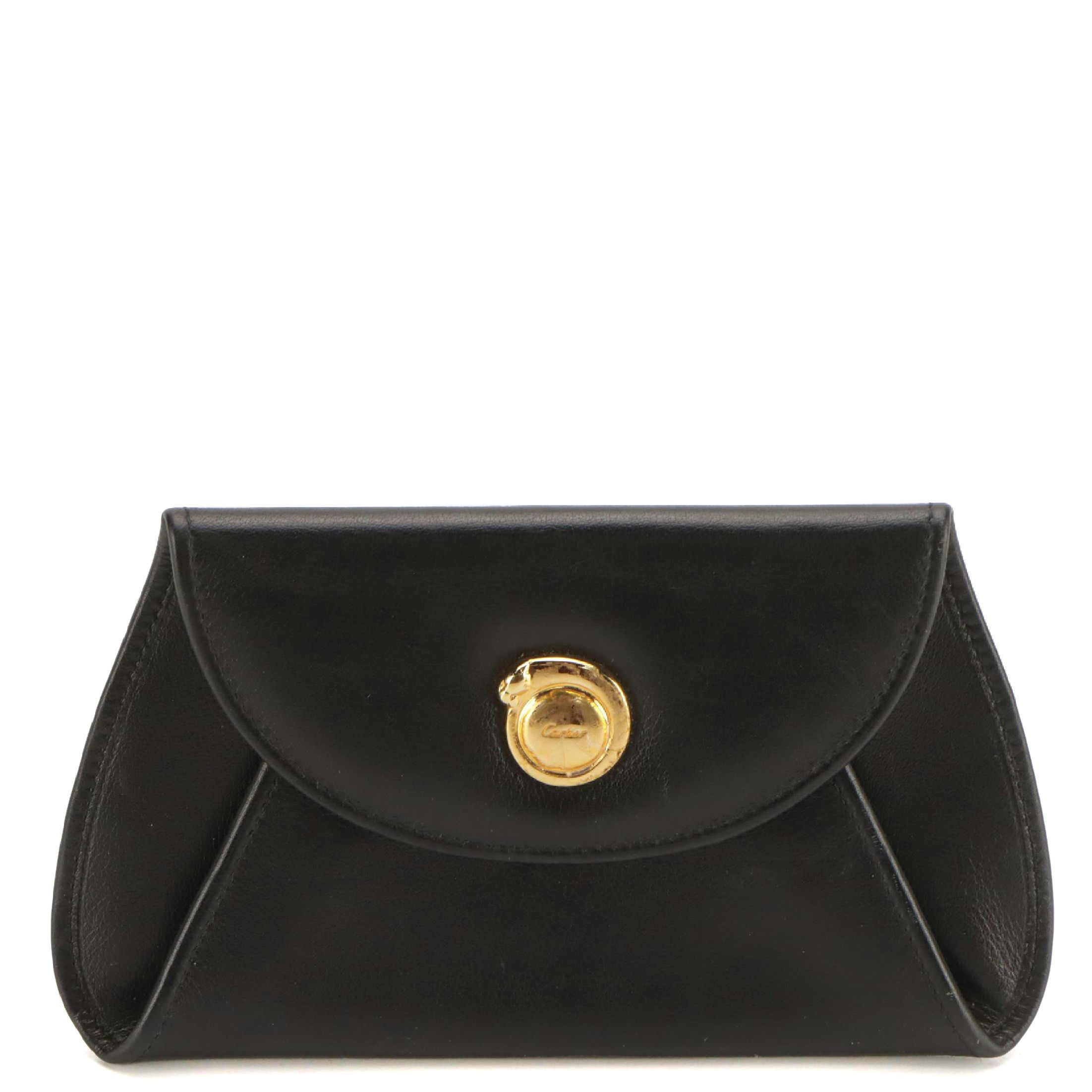 Cartier Panthère Mini Clutch Pouch in Black Leather