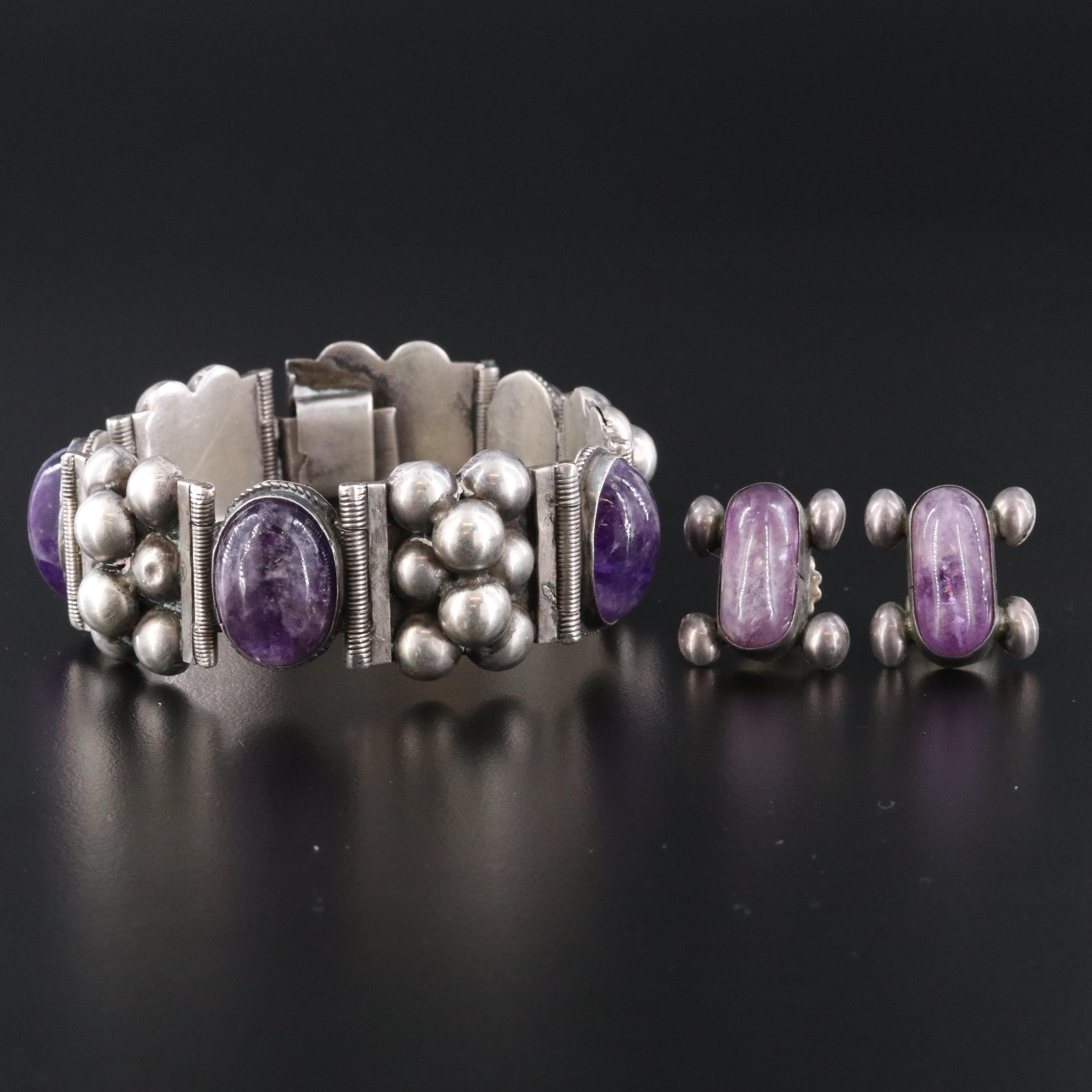 Vintage Sterling Amethyst Jewelry