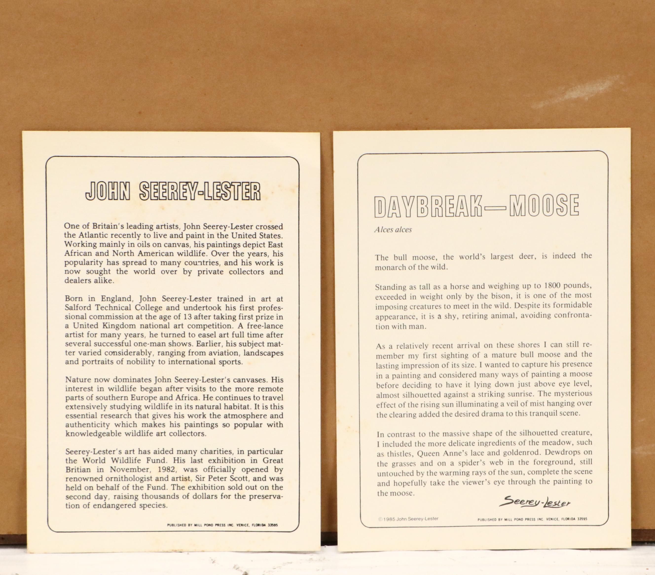 John Seerly-Lester Orint "Daybreak-Moose," 1985