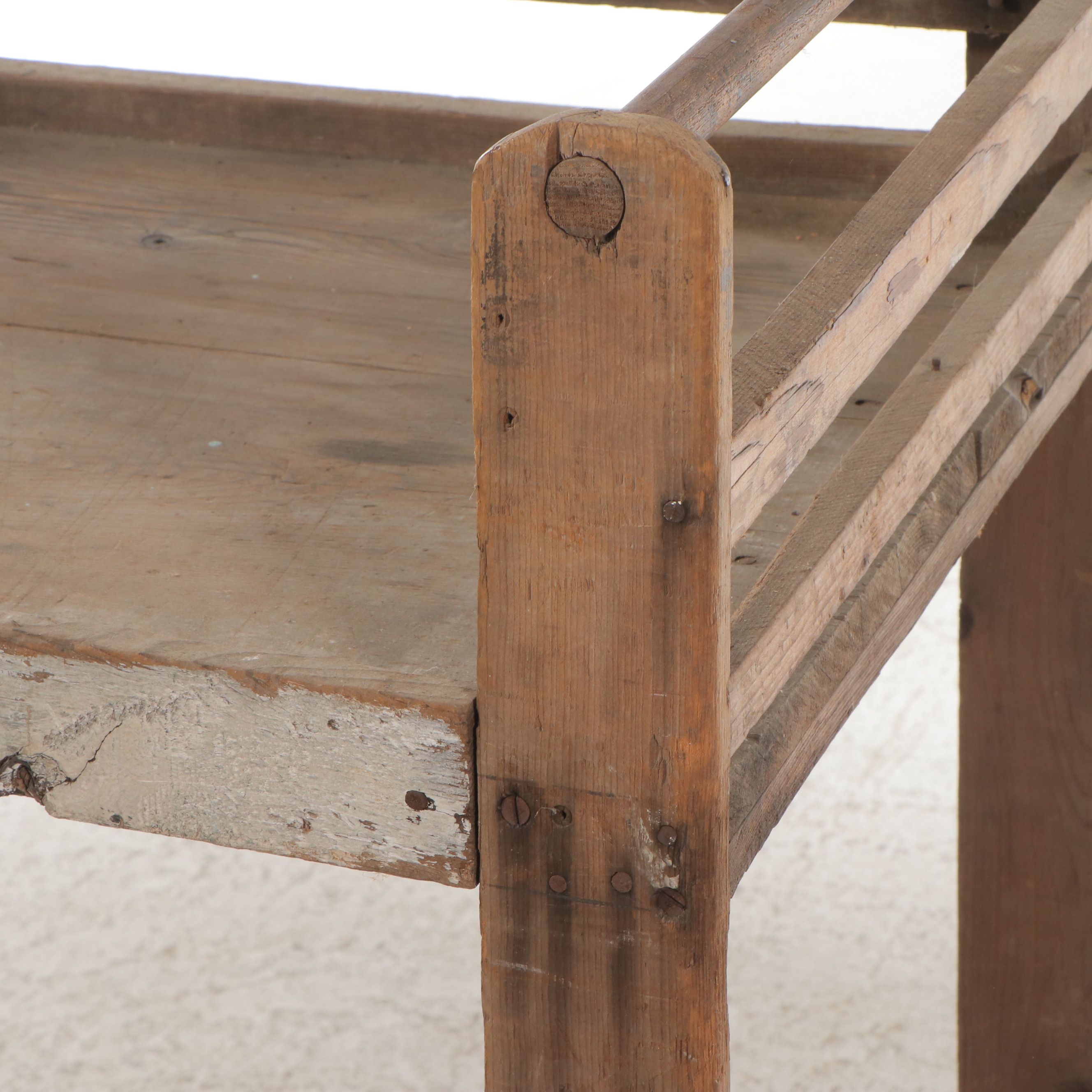 Rustic Wood Industrial Cart, Mid to Late 20th Century