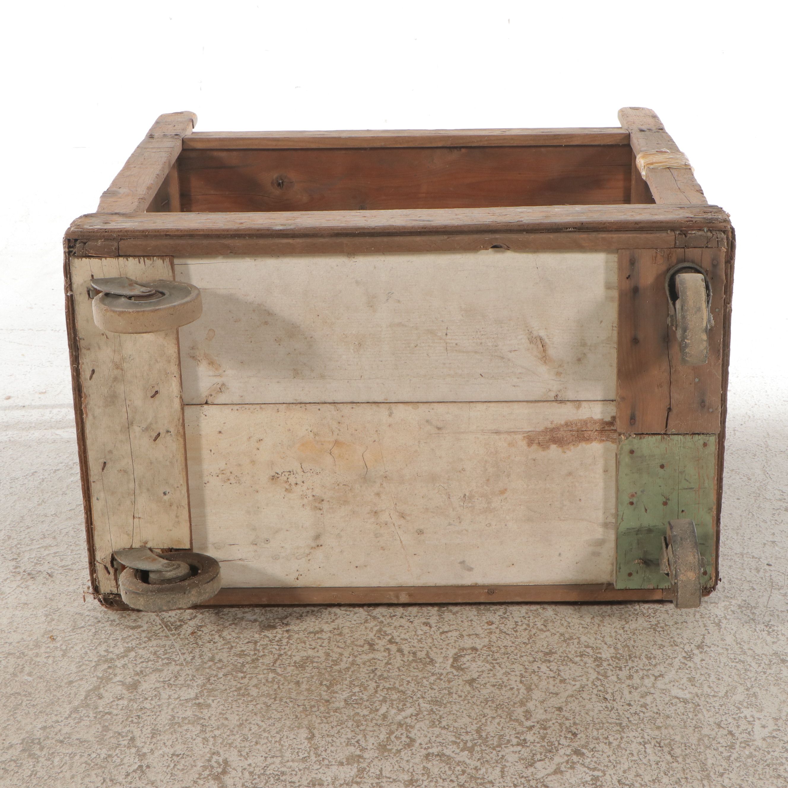 Rustic Wood Industrial Cart, Mid to Late 20th Century