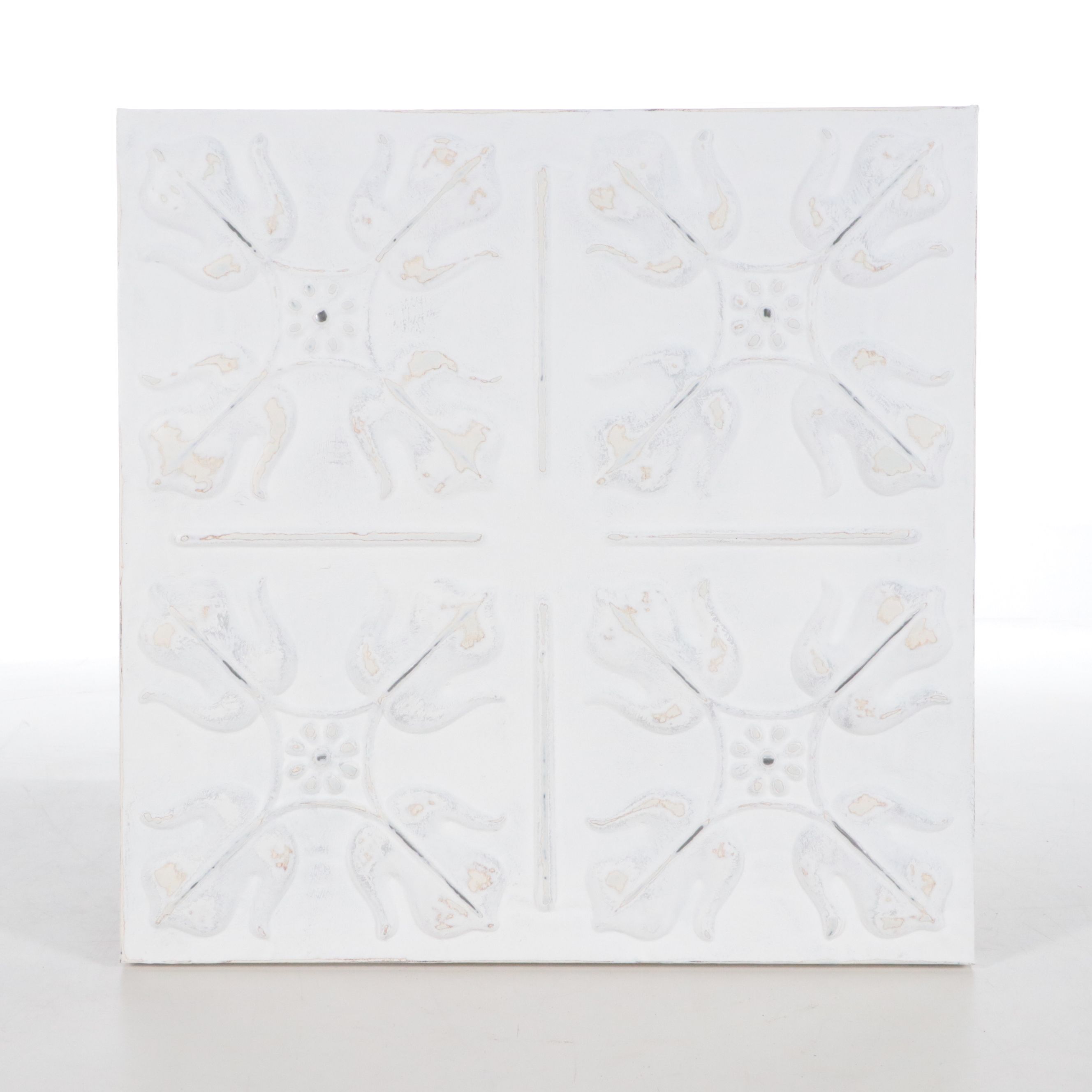 Rustic Style Embossed Metal Square Wall Panels