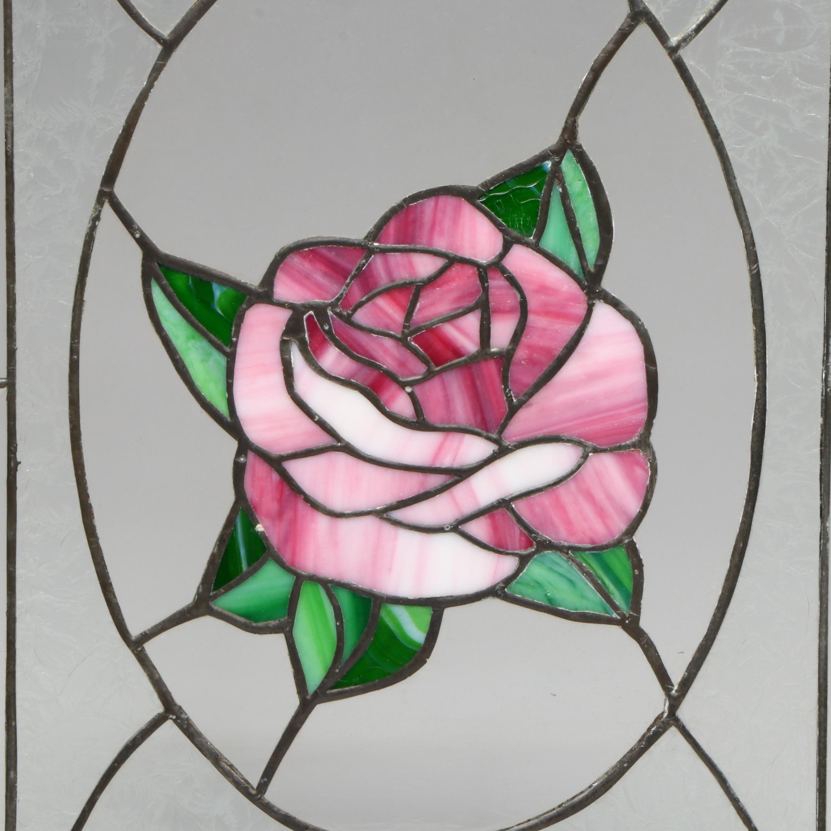 Stained Glass Rose Window Panel