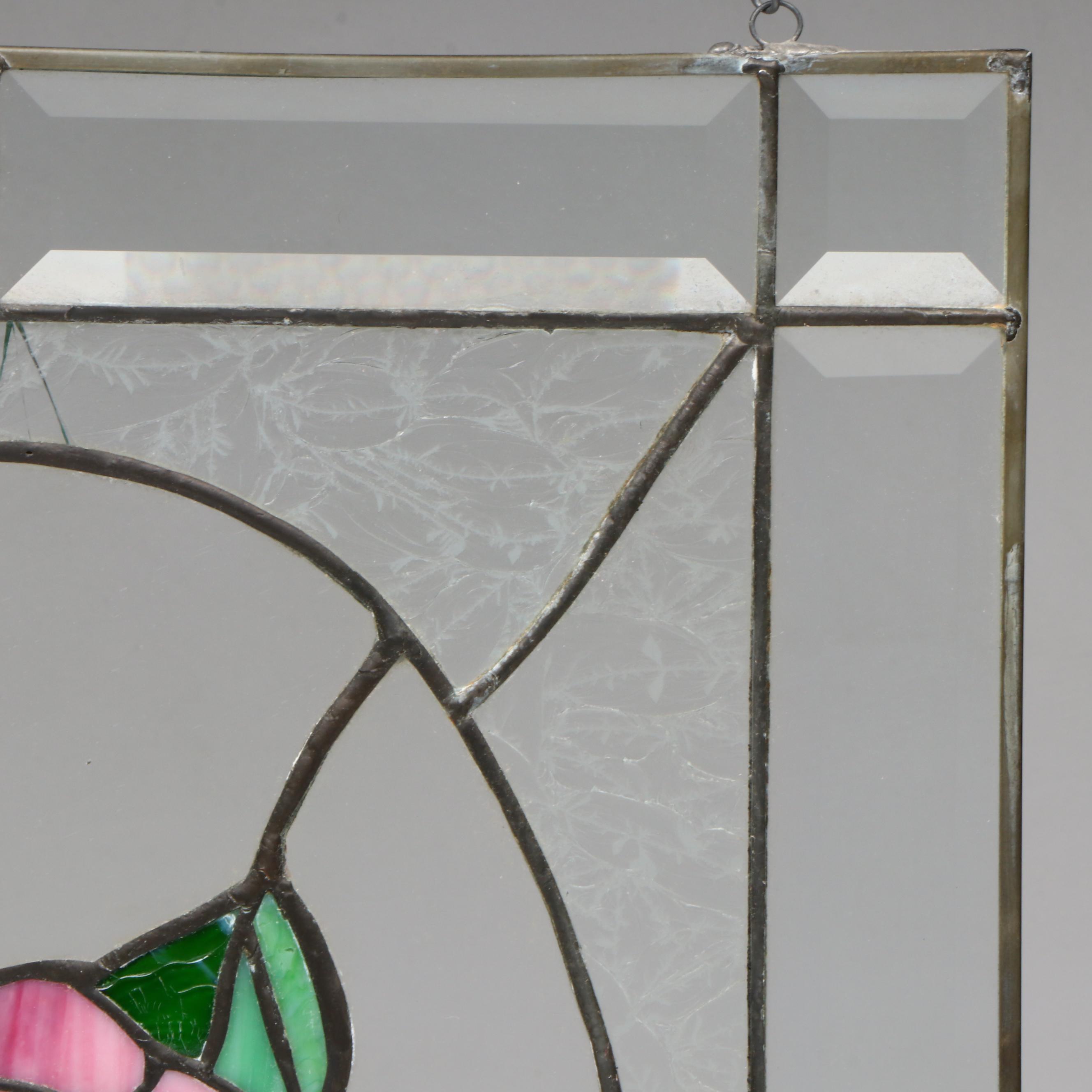 Stained Glass Rose Window Panel