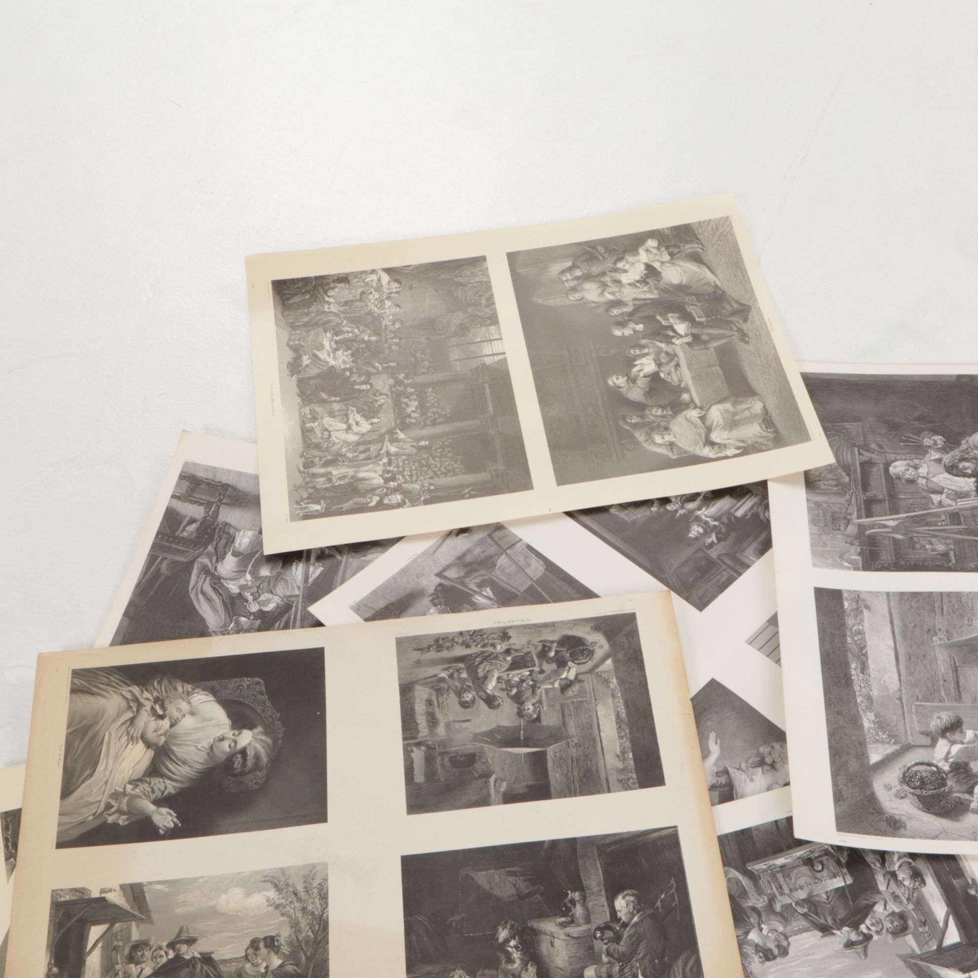 Uncut Lithograph Sheets "Adoration," "The Critic" and More, 1970