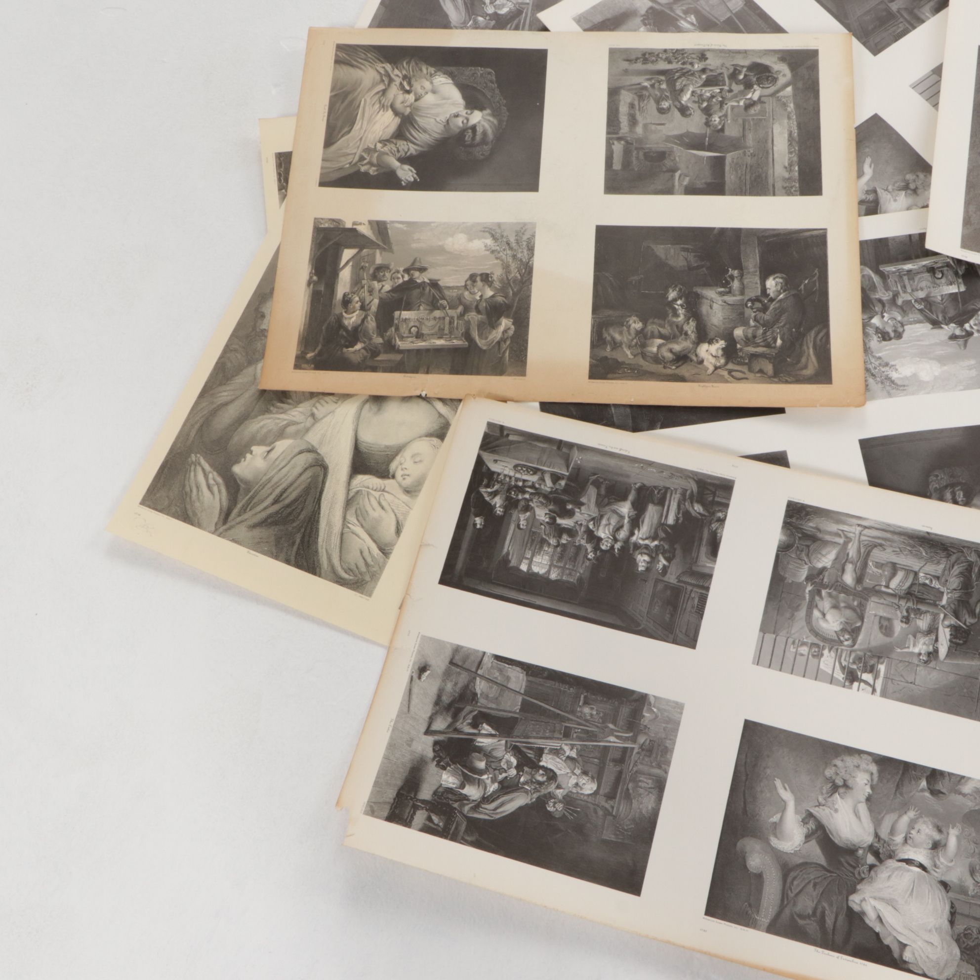 Uncut Lithograph Sheets "Adoration," "The Critic" and More, 1970