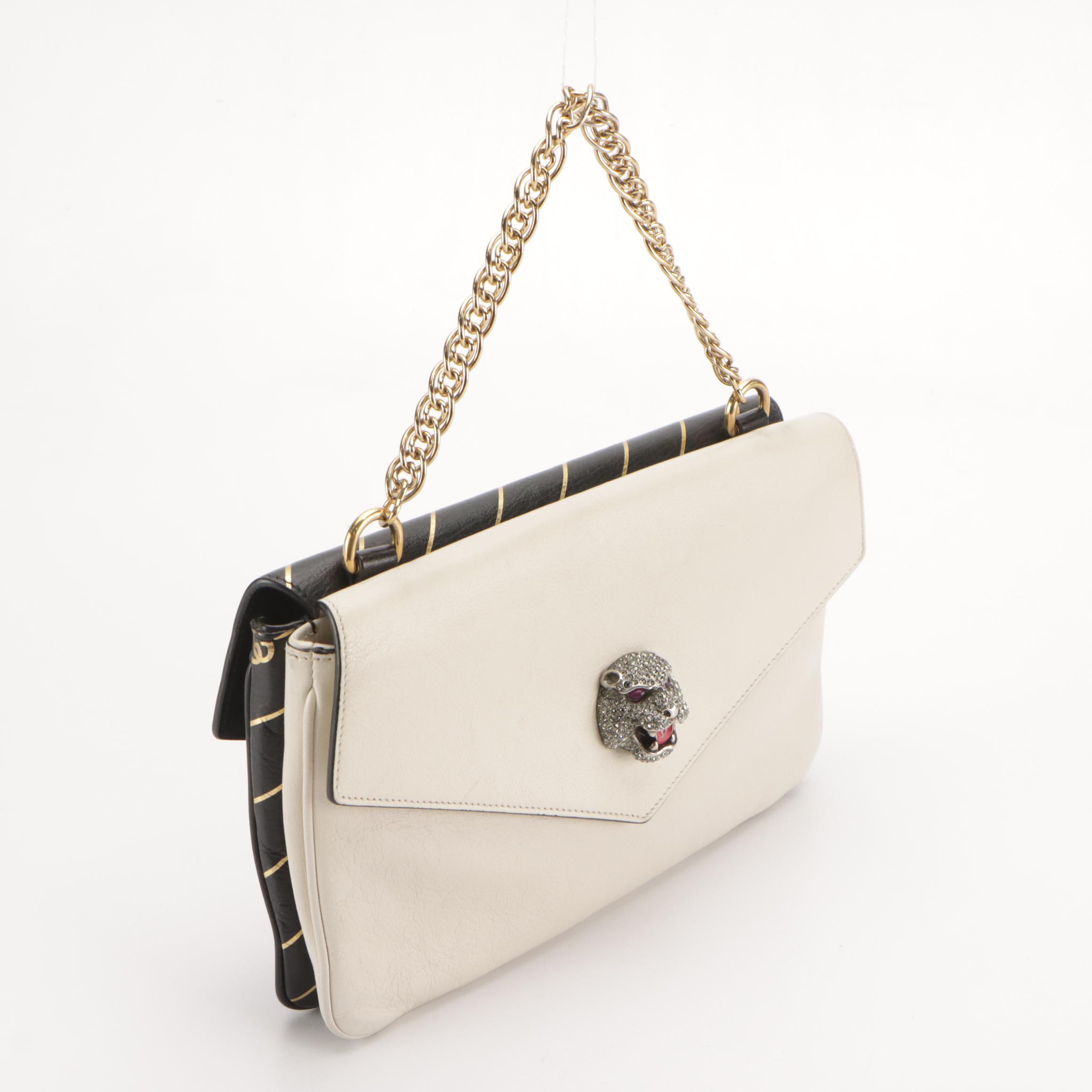 Gucci Thiara Diagonal GG Double Envelope Flap Two-Way Bag in Calfskin Leather