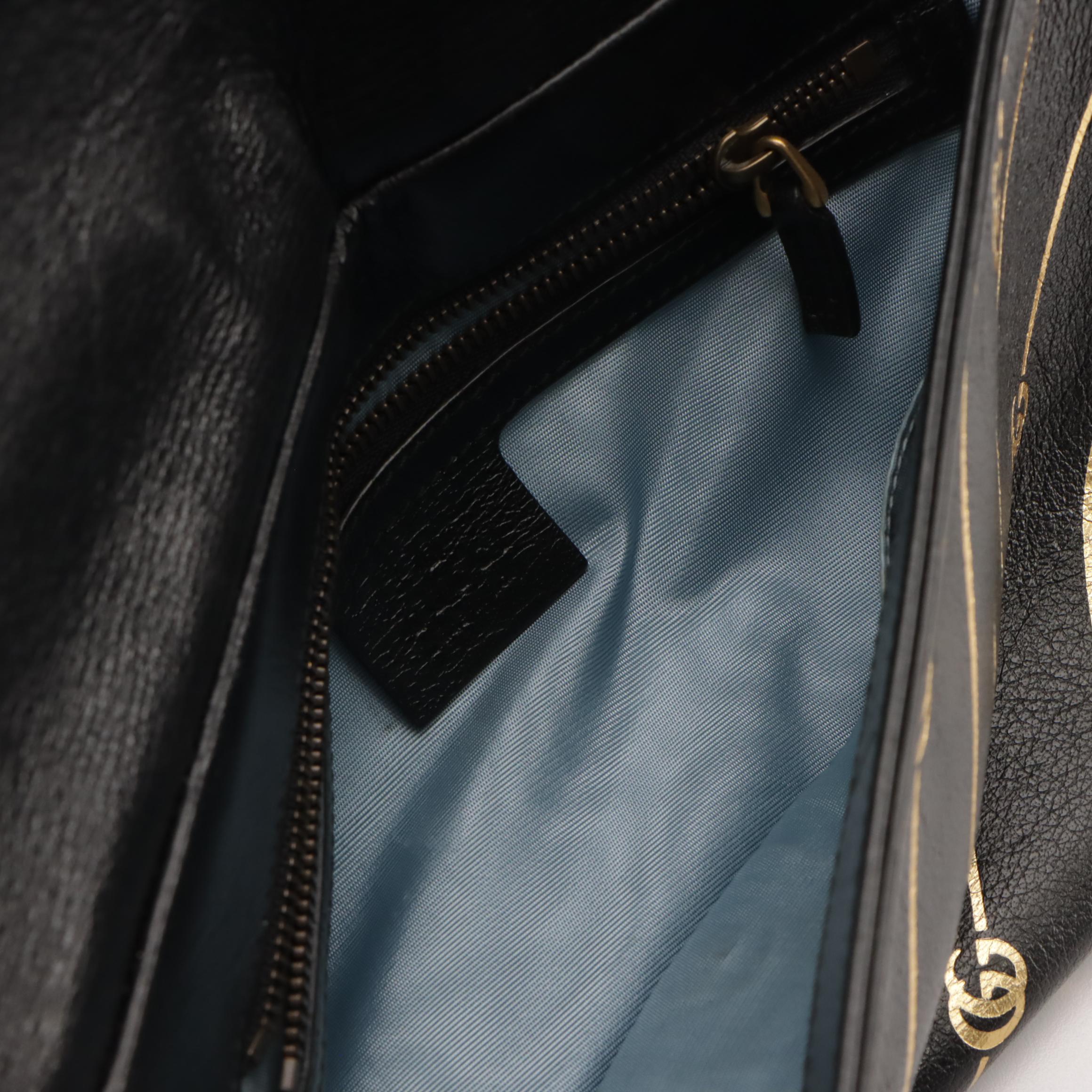 Gucci Thiara Diagonal GG Double Envelope Flap Two-Way Bag in Calfskin Leather