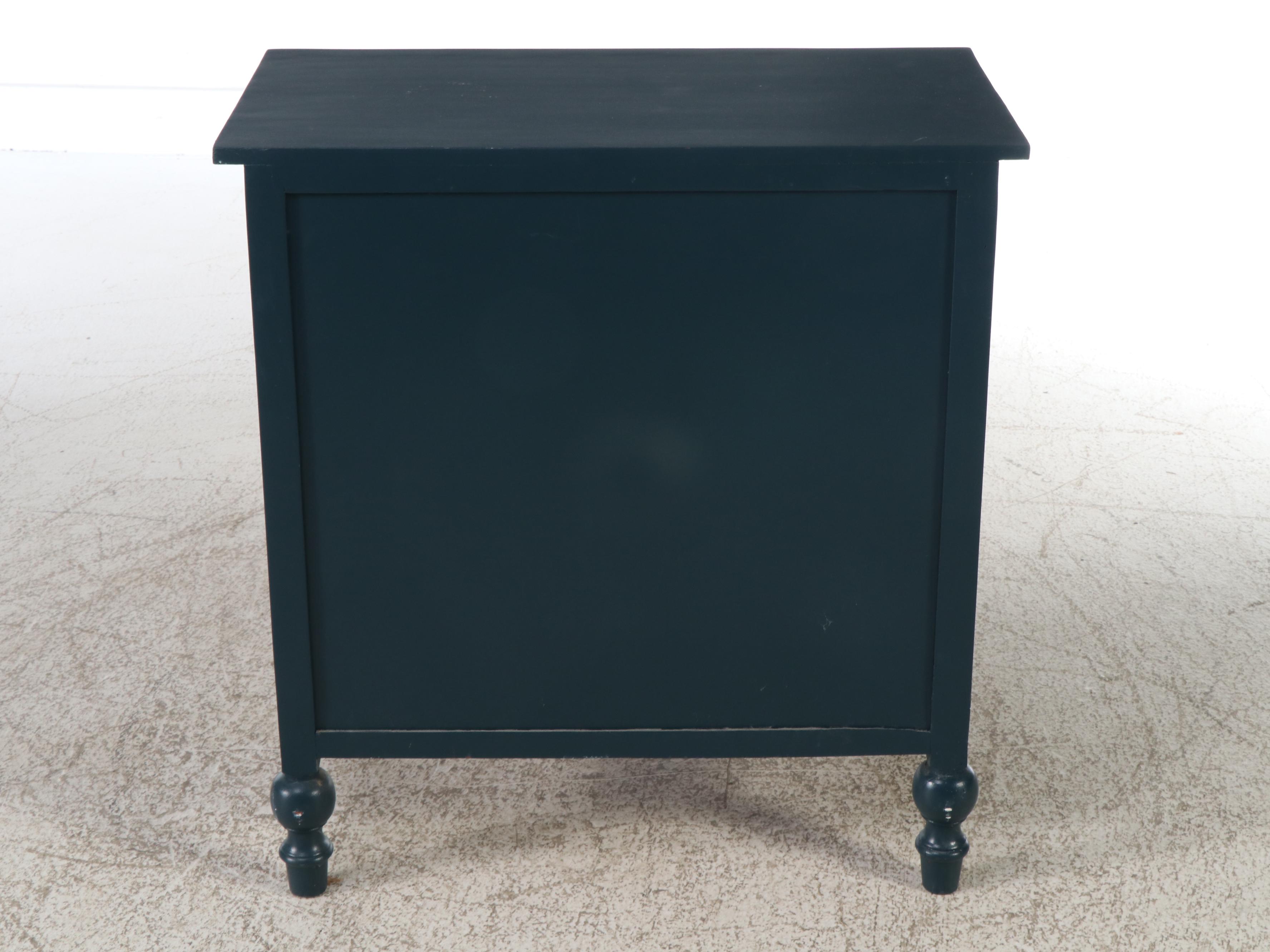 Traditional Style Blue-Painted Wood Buffet Cabinet