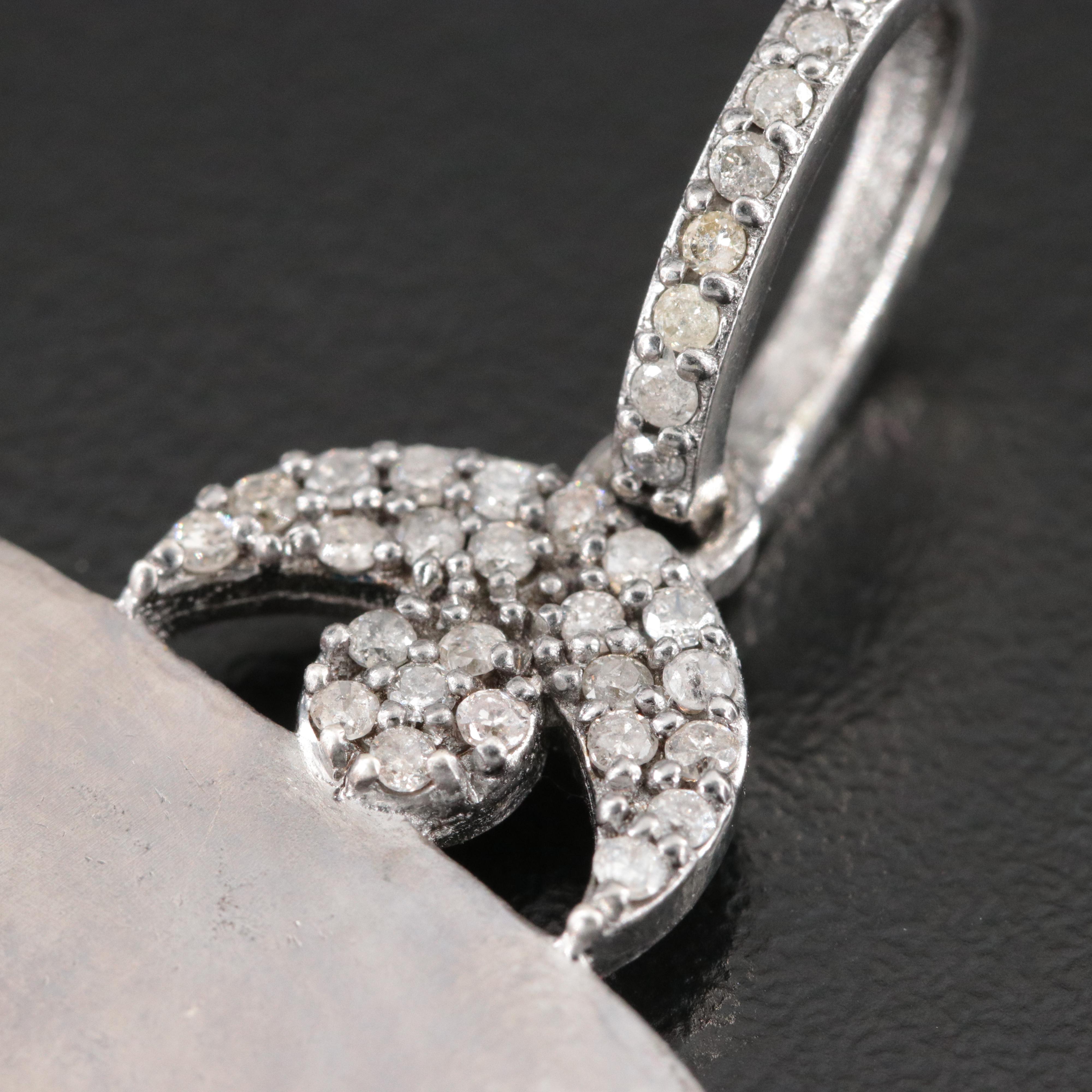 Sheryl Lowe Sterling Diamond Hamsa Hand with Crescent Moon and Starts