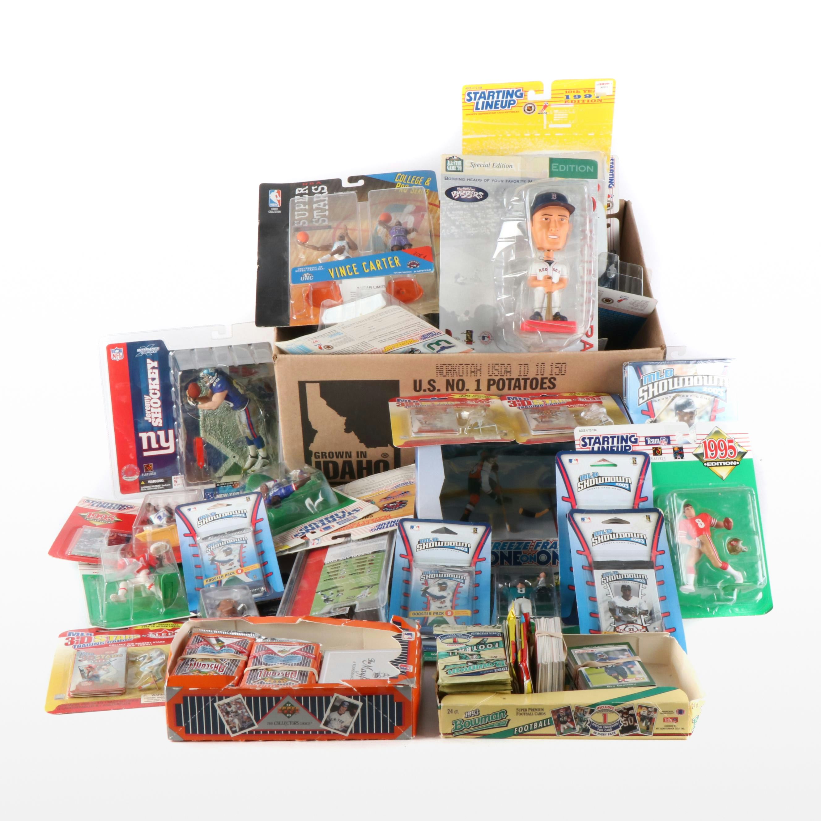 Football, Hockey, and Basketball Action Figures, Trading Cards and More