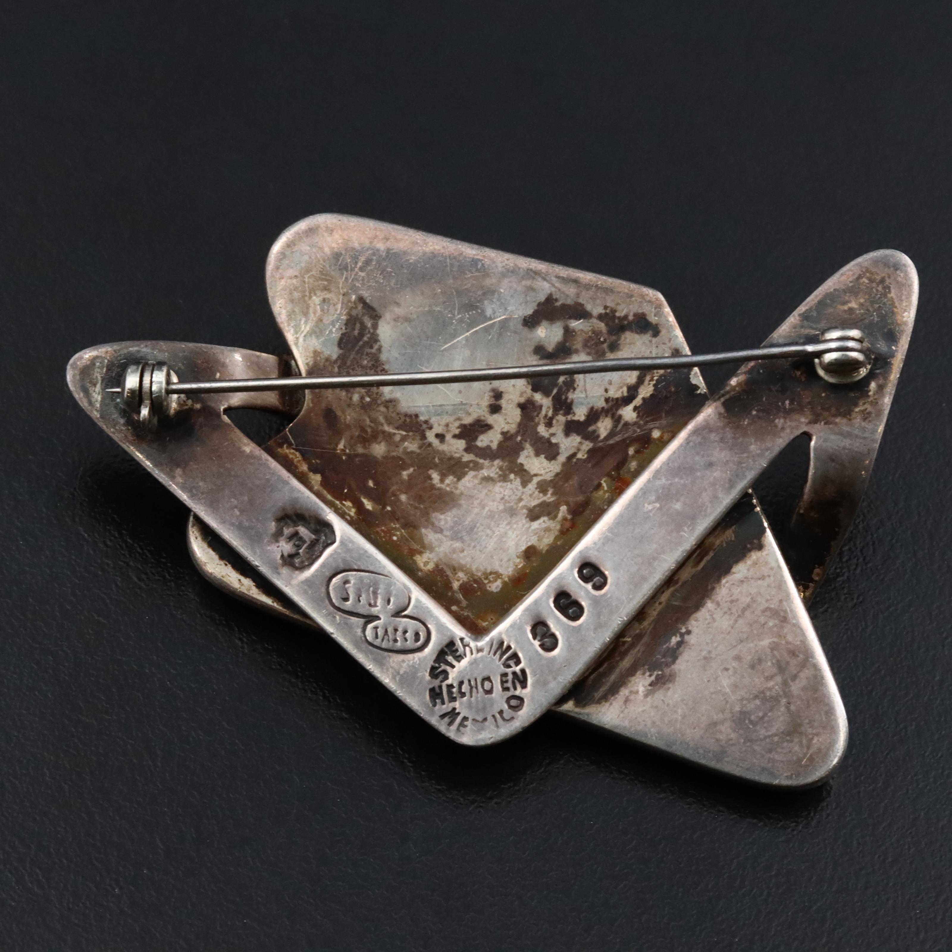 Sterling Sigi Pineda Mahogany Obsidian Brooch