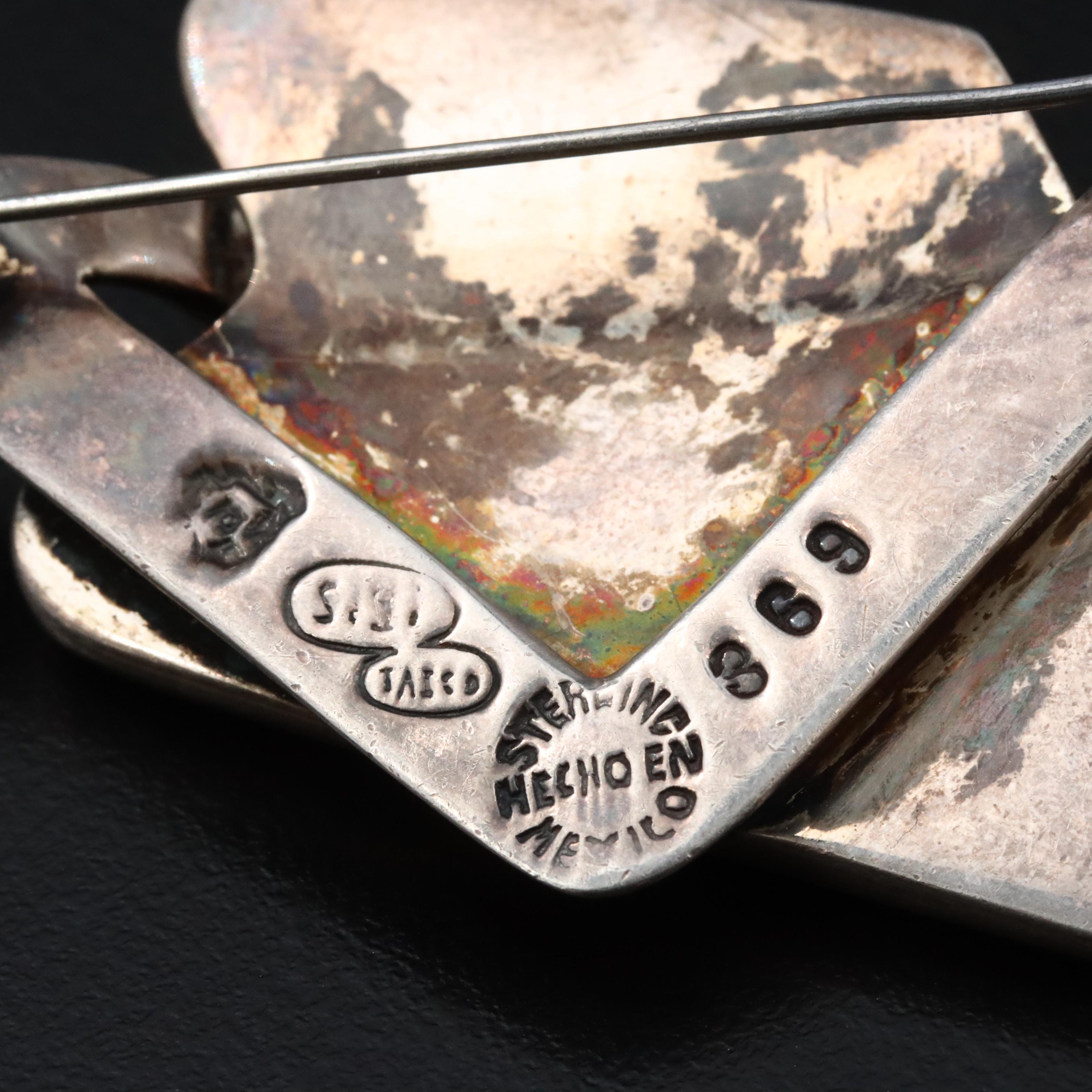 Sterling Sigi Pineda Mahogany Obsidian Brooch