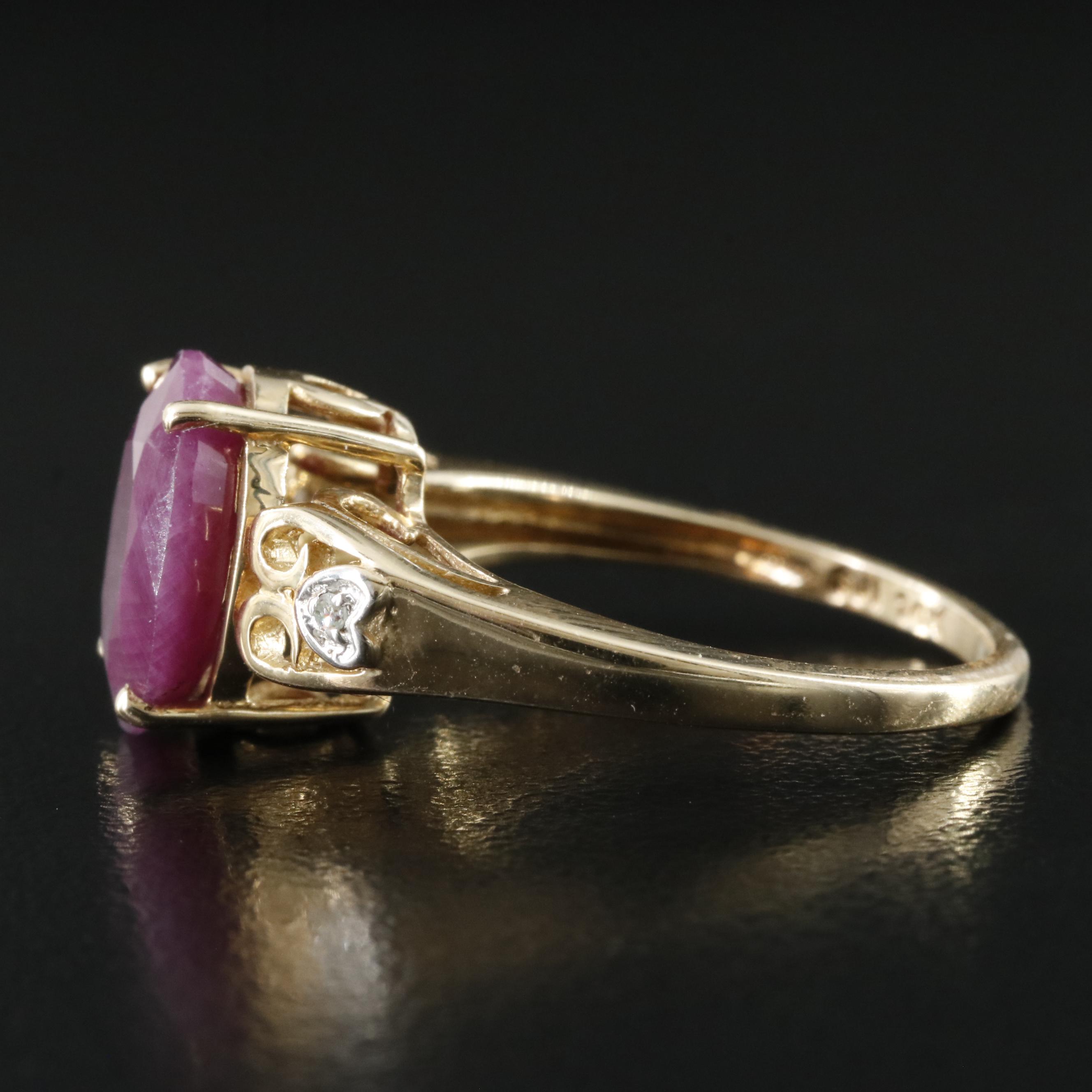 14K 4.15 CT Ruby and Diamond Ring