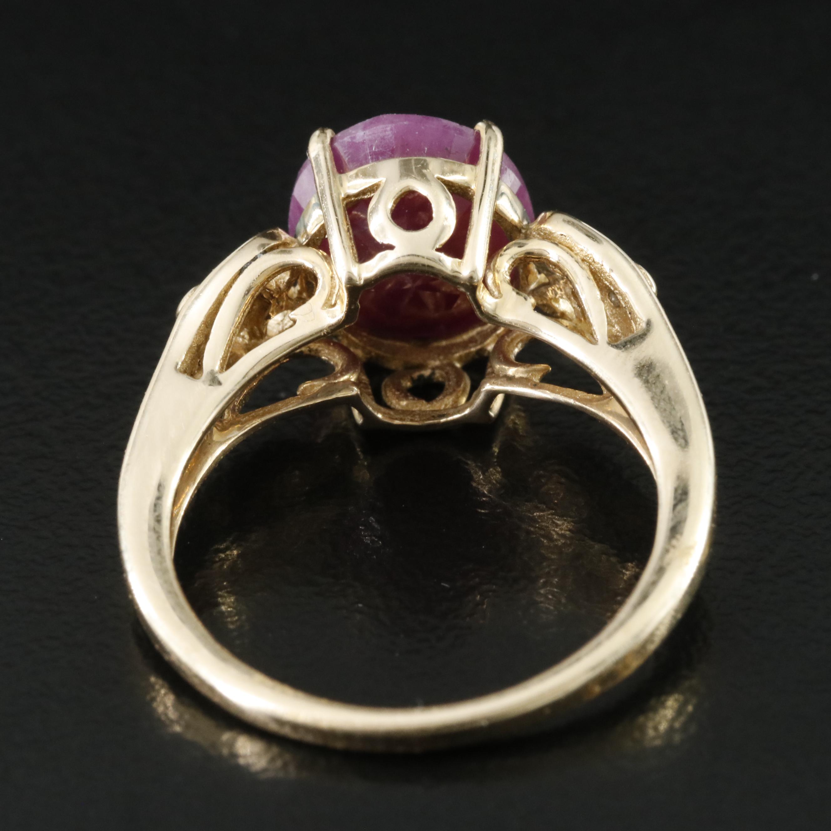 14K 4.15 CT Ruby and Diamond Ring