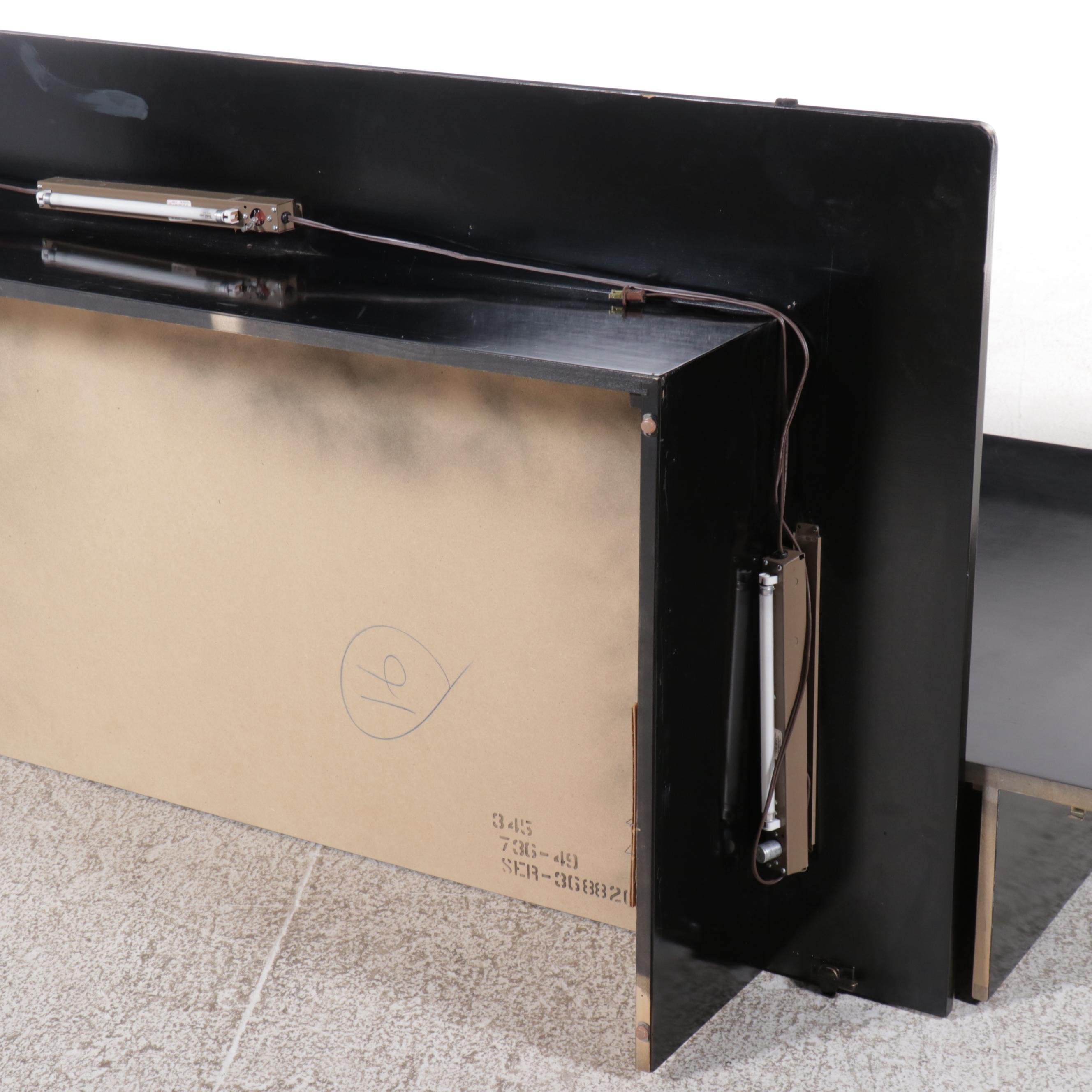 Modernist Black Lacquered King Size Platform Bed with Illumination, Late 20th C.