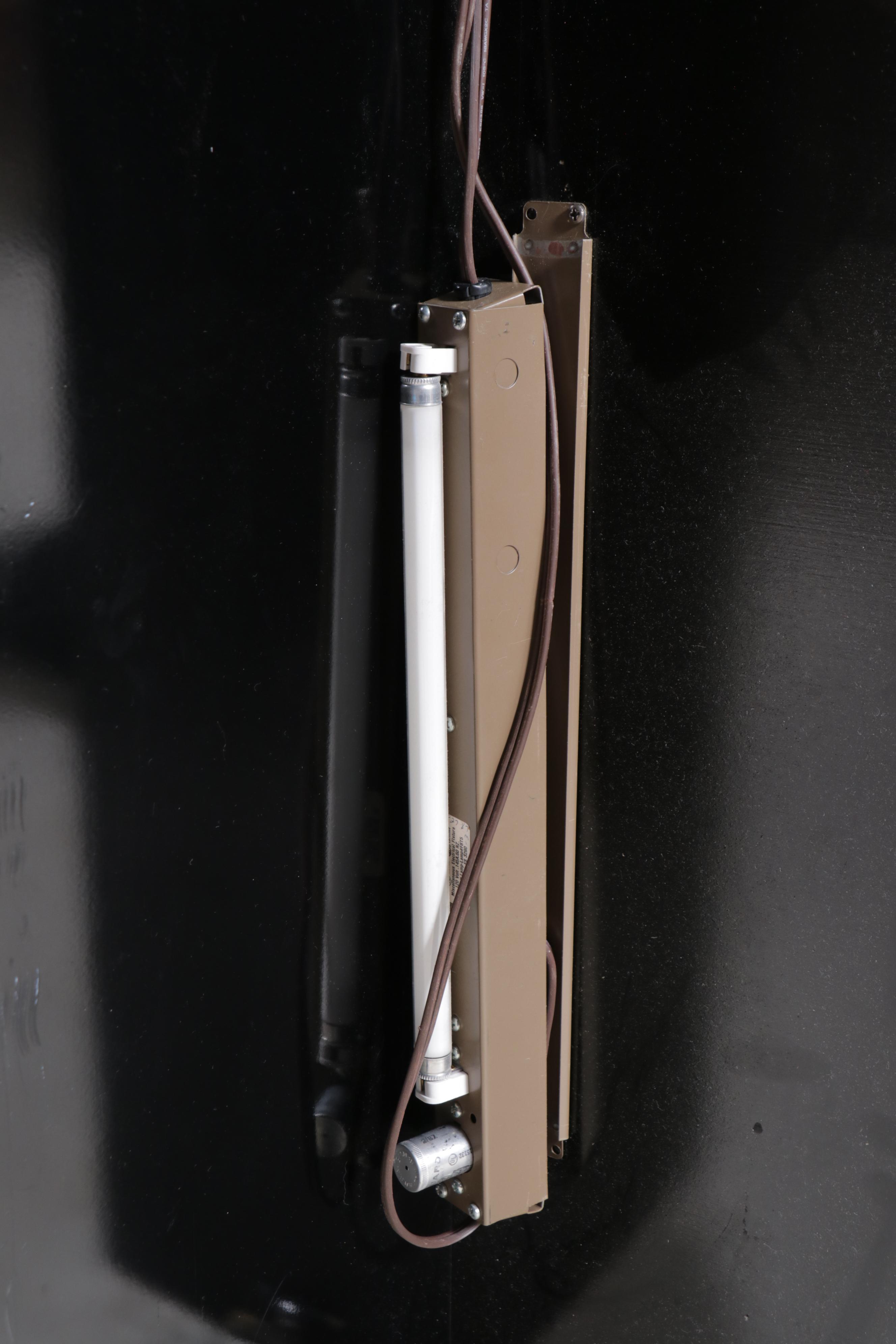 Modernist Black Lacquered King Size Platform Bed with Illumination, Late 20th C.