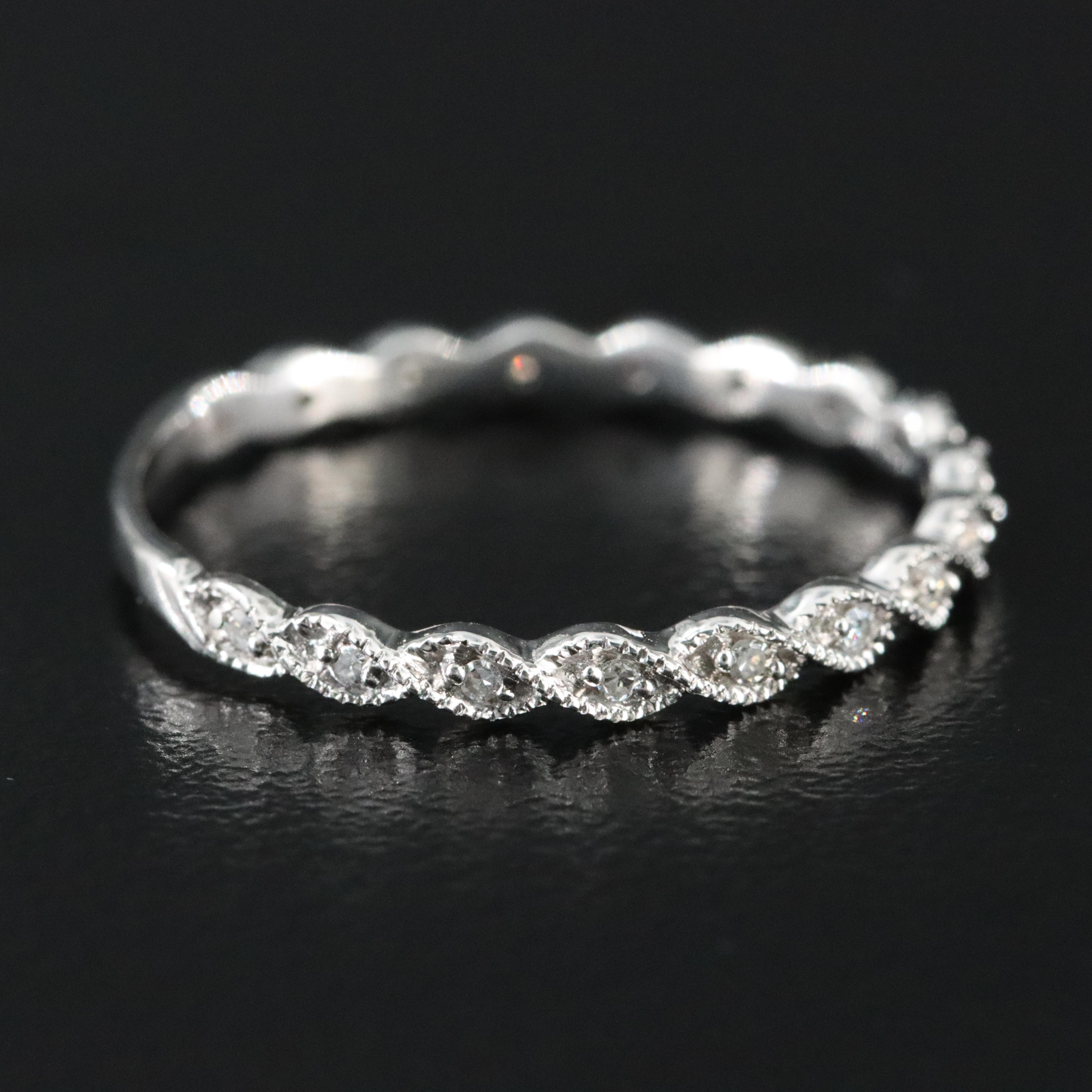 14K 0.12 CTW Diamond Braided Ring