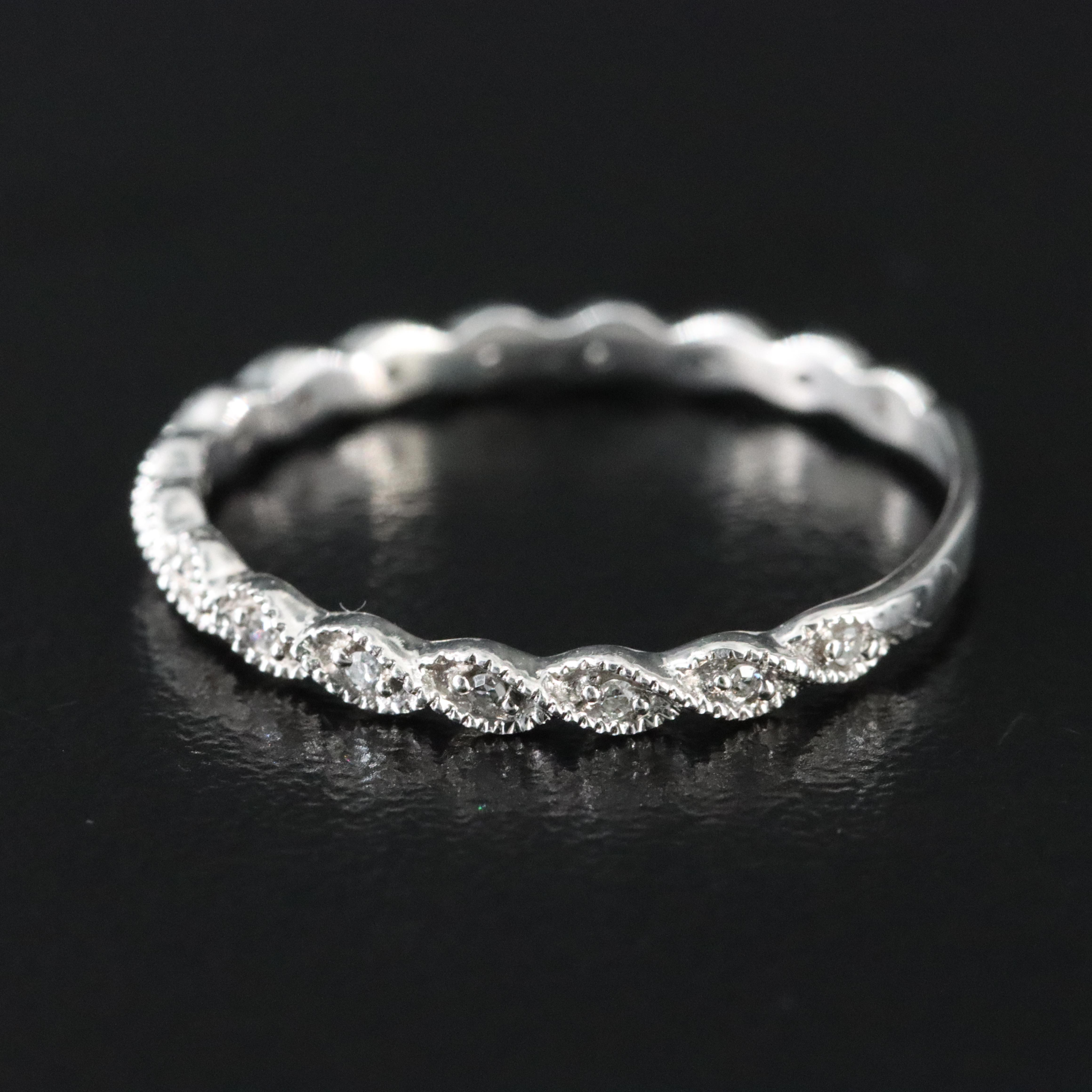 14K 0.12 CTW Diamond Braided Ring