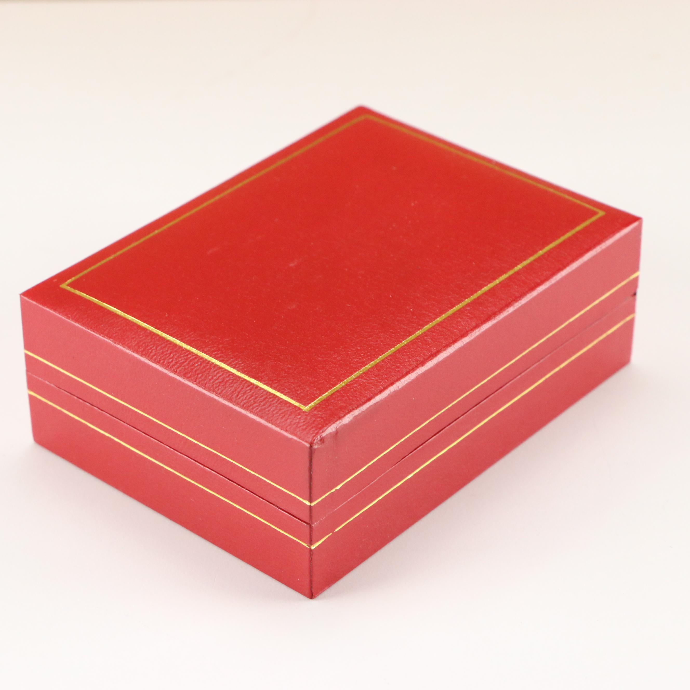 Red and Gilt Covered Plastic Earring Holder Boxes