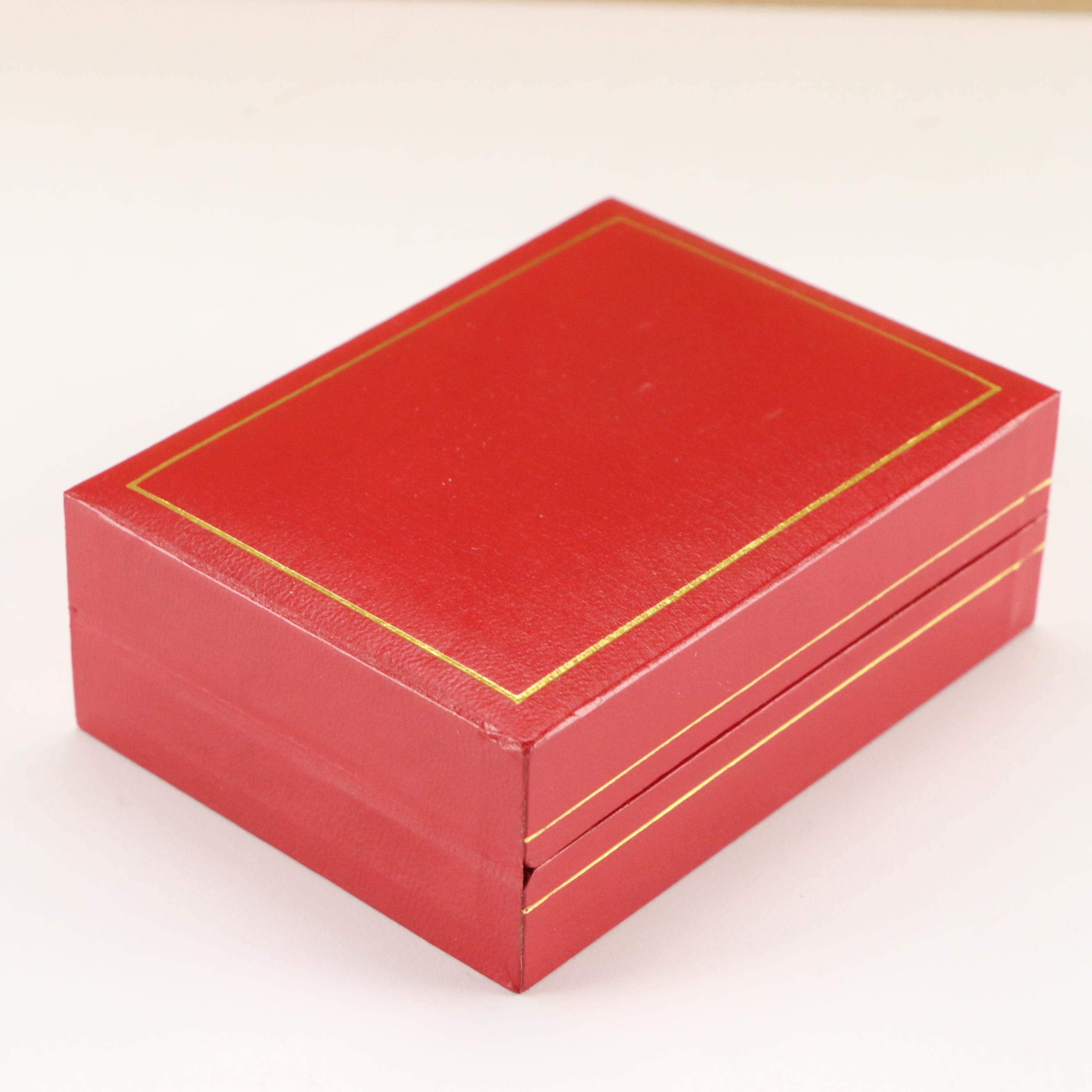 Red and Gilt Covered Plastic Earring Holder Boxes
