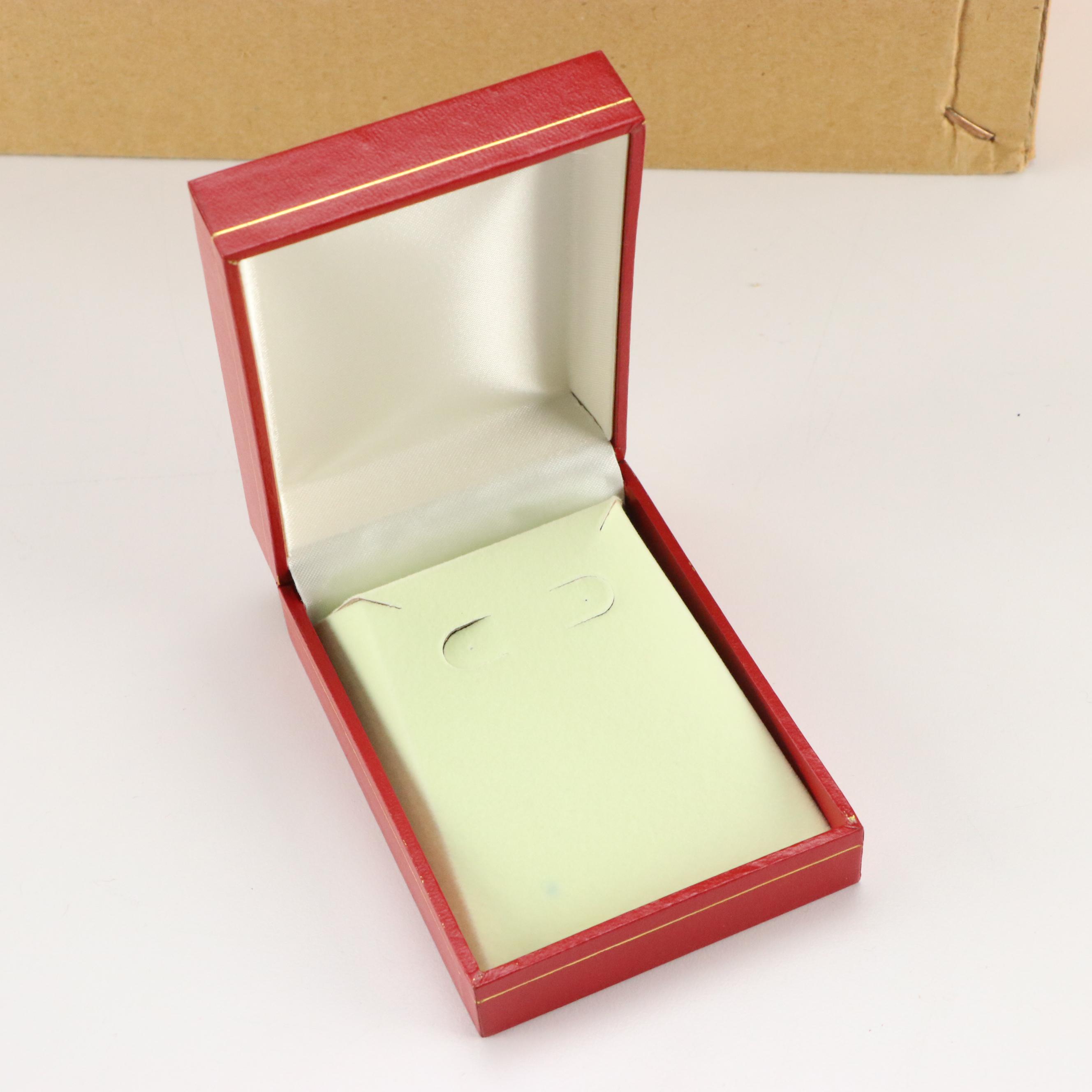 Red and Gilt Covered Plastic Earring Holder Boxes