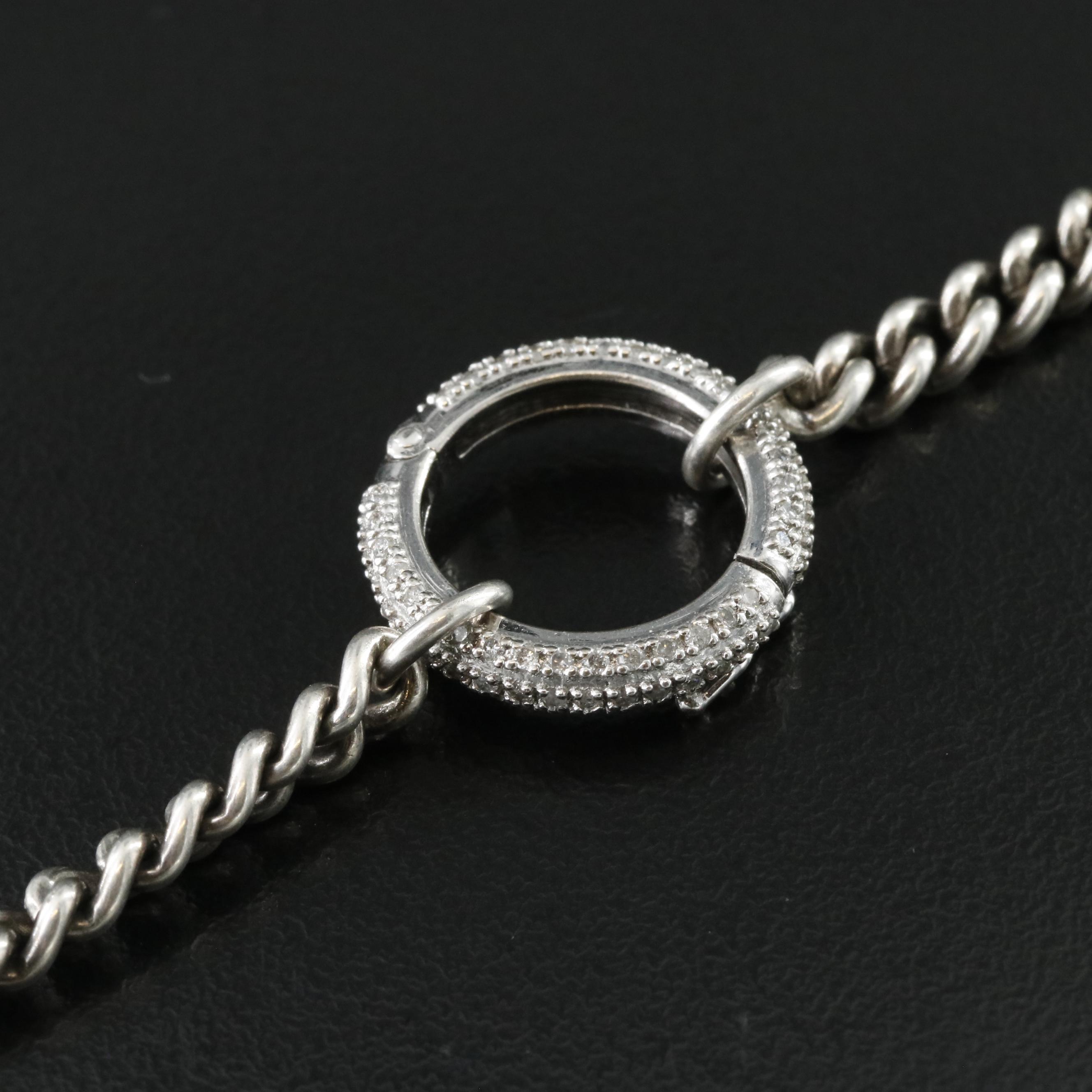 Sheryl Lowe Sterling Fossilized Wood Opalite and Diamond