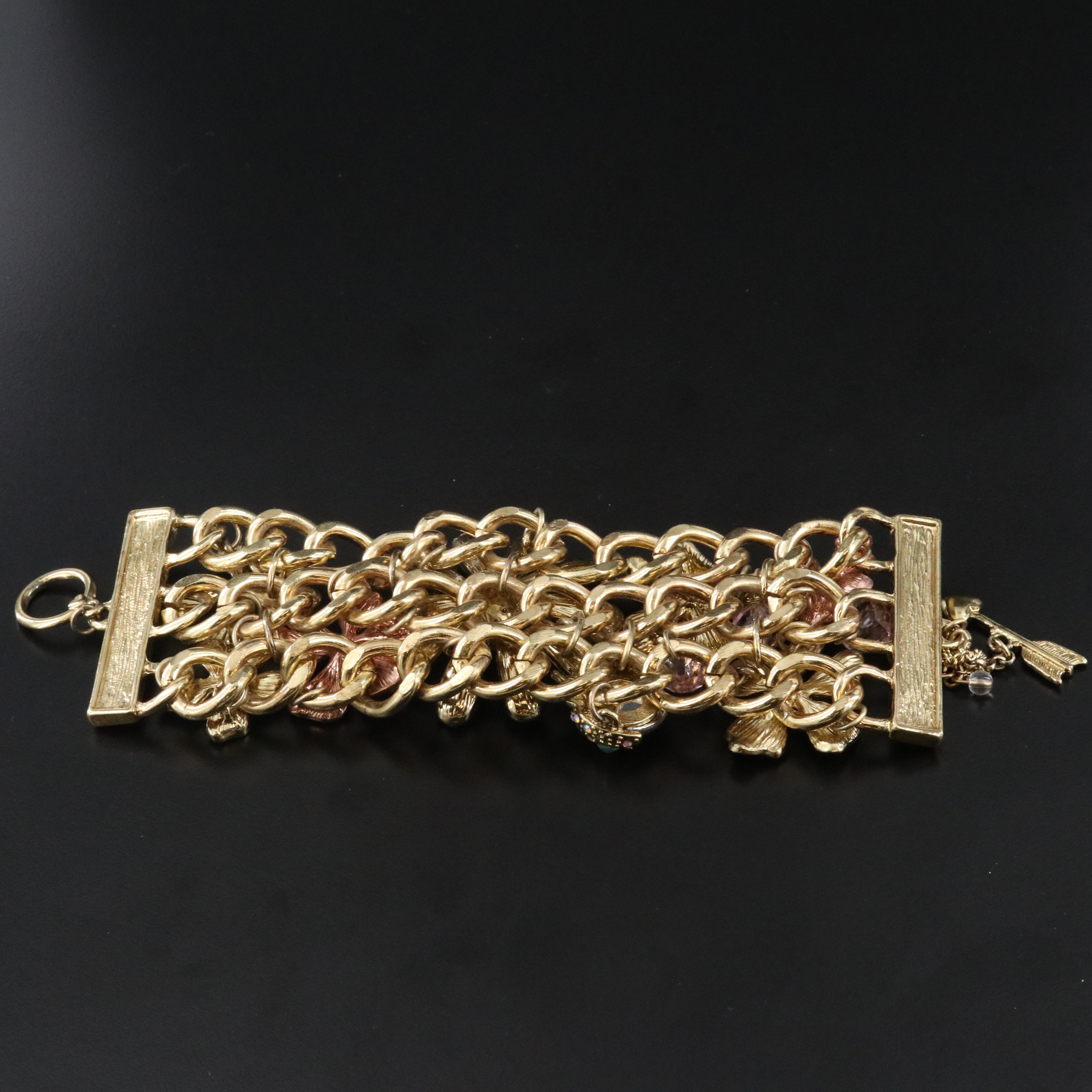 Betsy Johnson Rhinestone Flower Bracelet