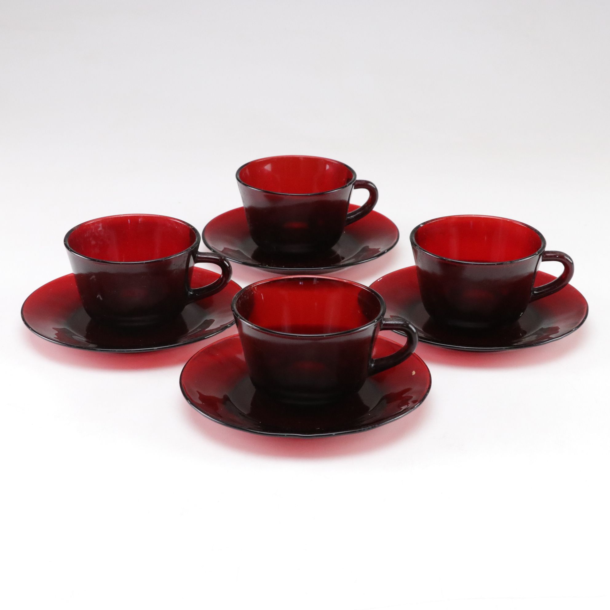 Anchor Hocking "Royal Ruby" Red Glass Dinnerware Set for Four