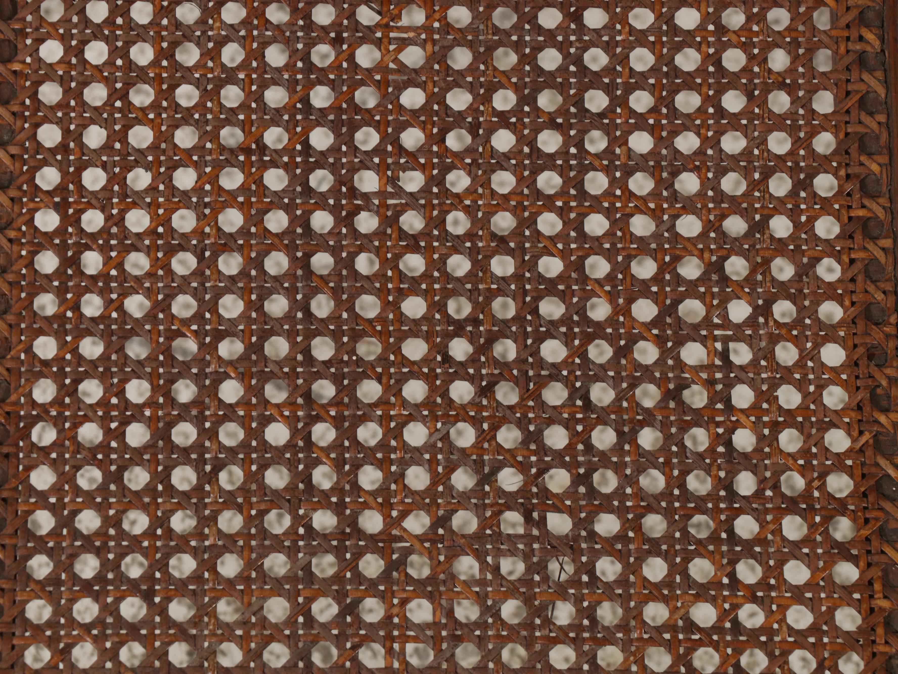 Wood and Cane Steamer Deck Chaise Lounge Chair, 20th Century