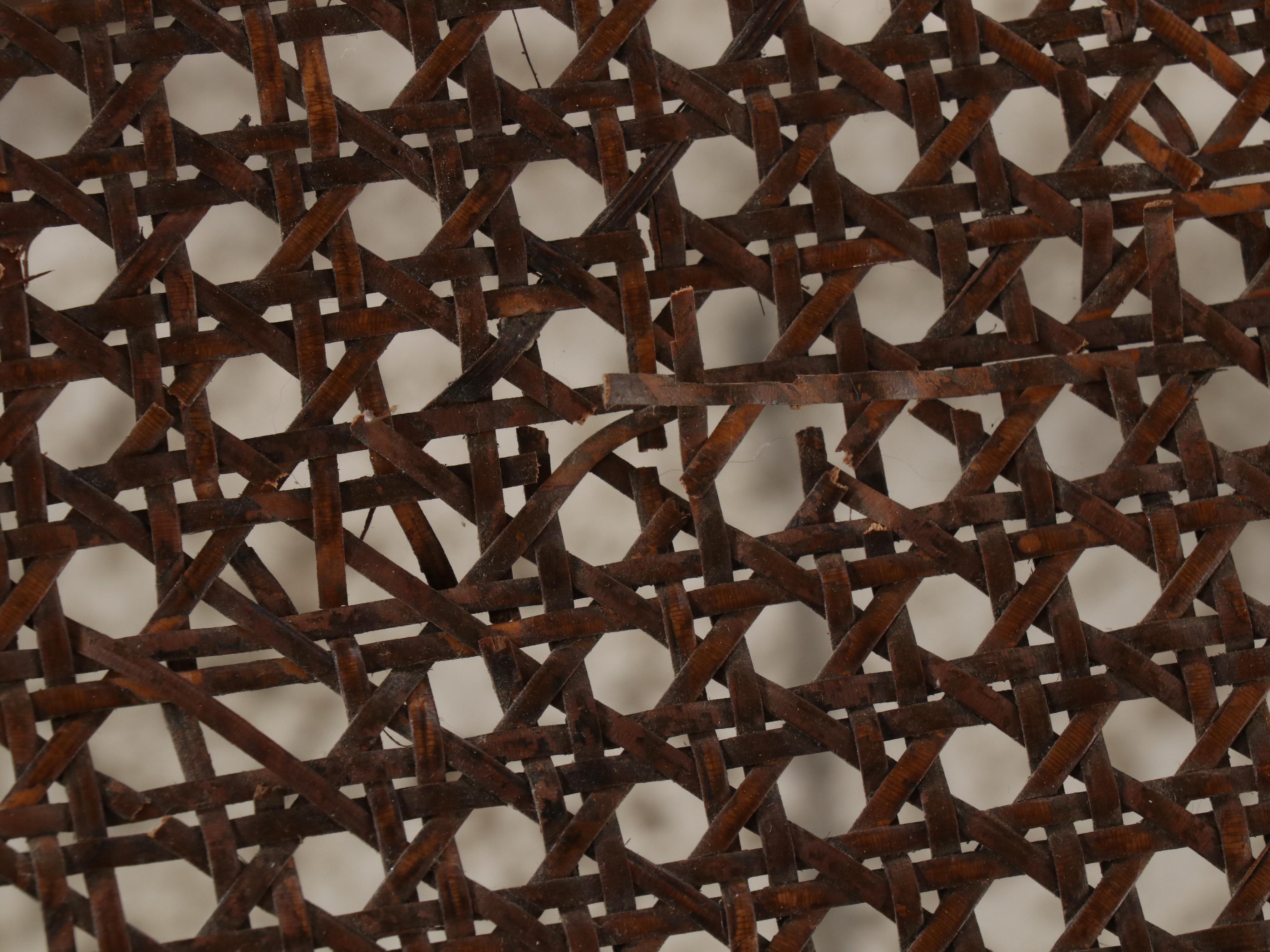 Wood and Cane Steamer Deck Chaise Lounge Chair, 20th Century