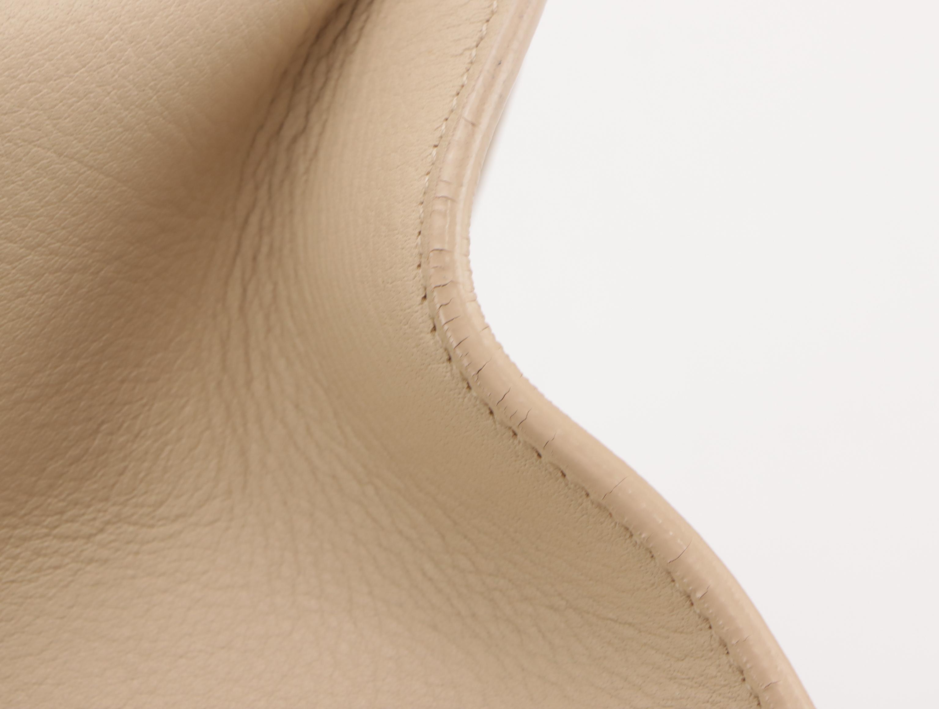 Saint Laurent YSL Cabas Two-Way Bag in Neutral Calfskin Leather