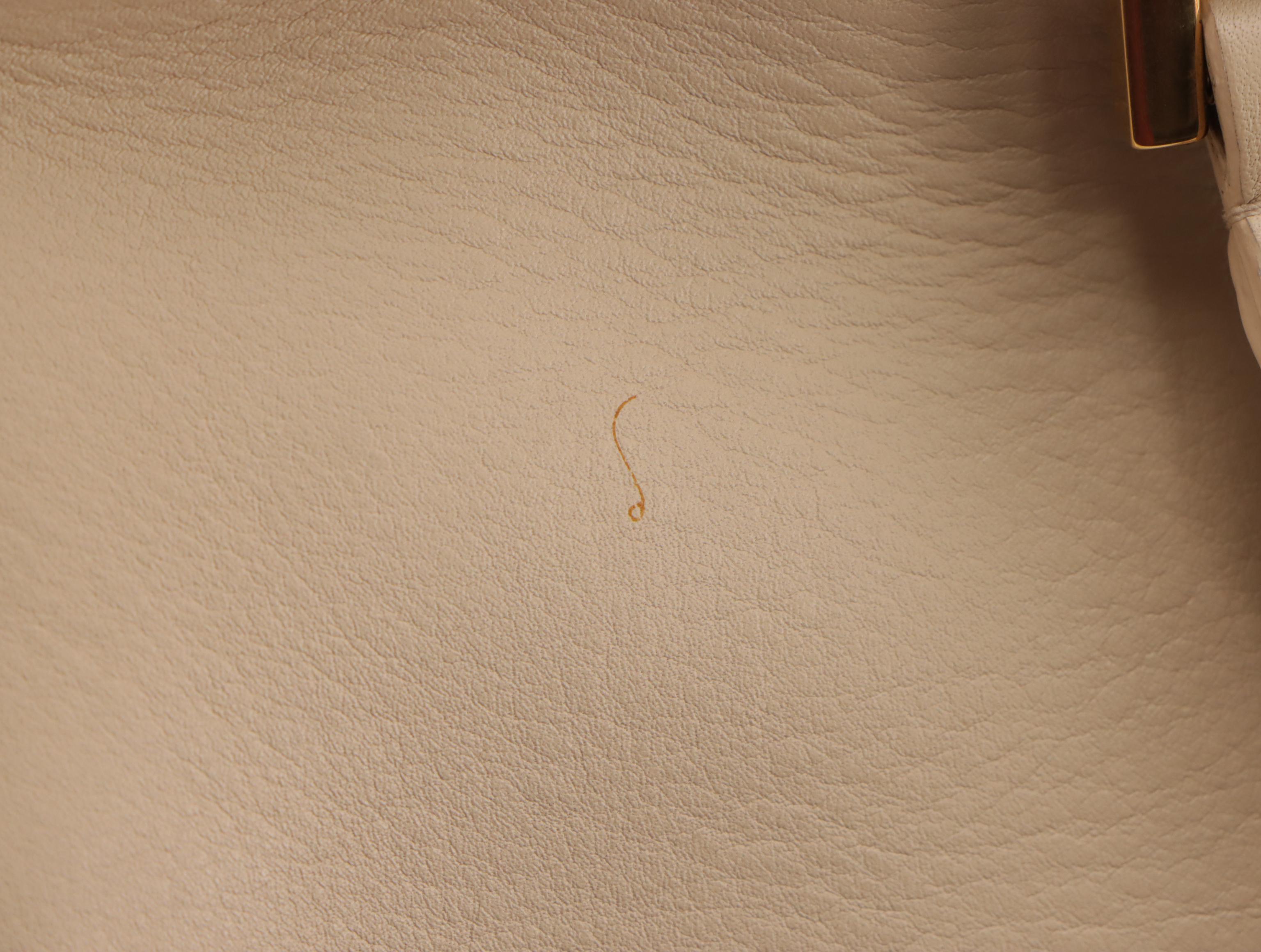 Saint Laurent YSL Cabas Two-Way Bag in Neutral Calfskin Leather