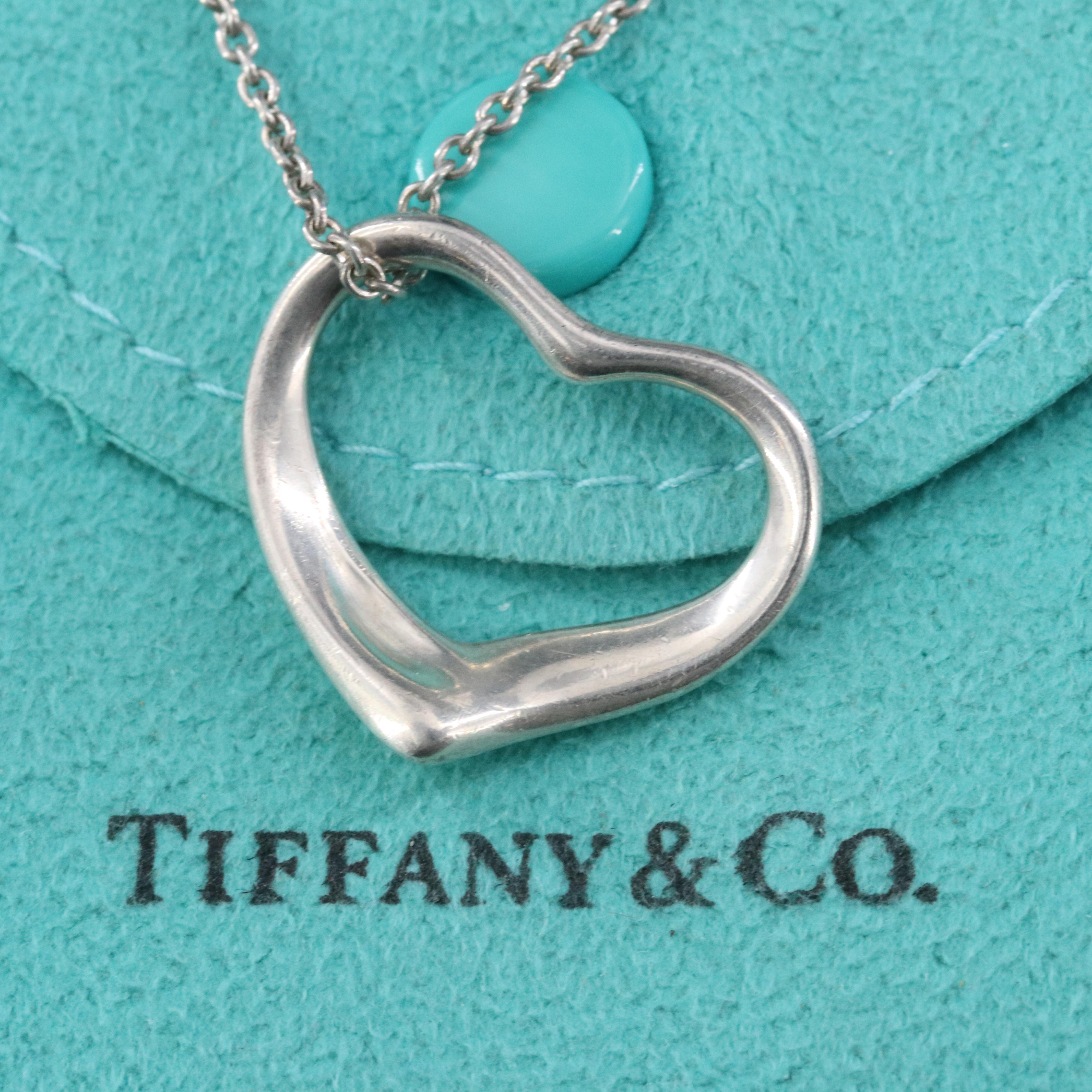 Elsa Peretti for Tiffany & Co. Open Heart Sterling Pendant Necklace