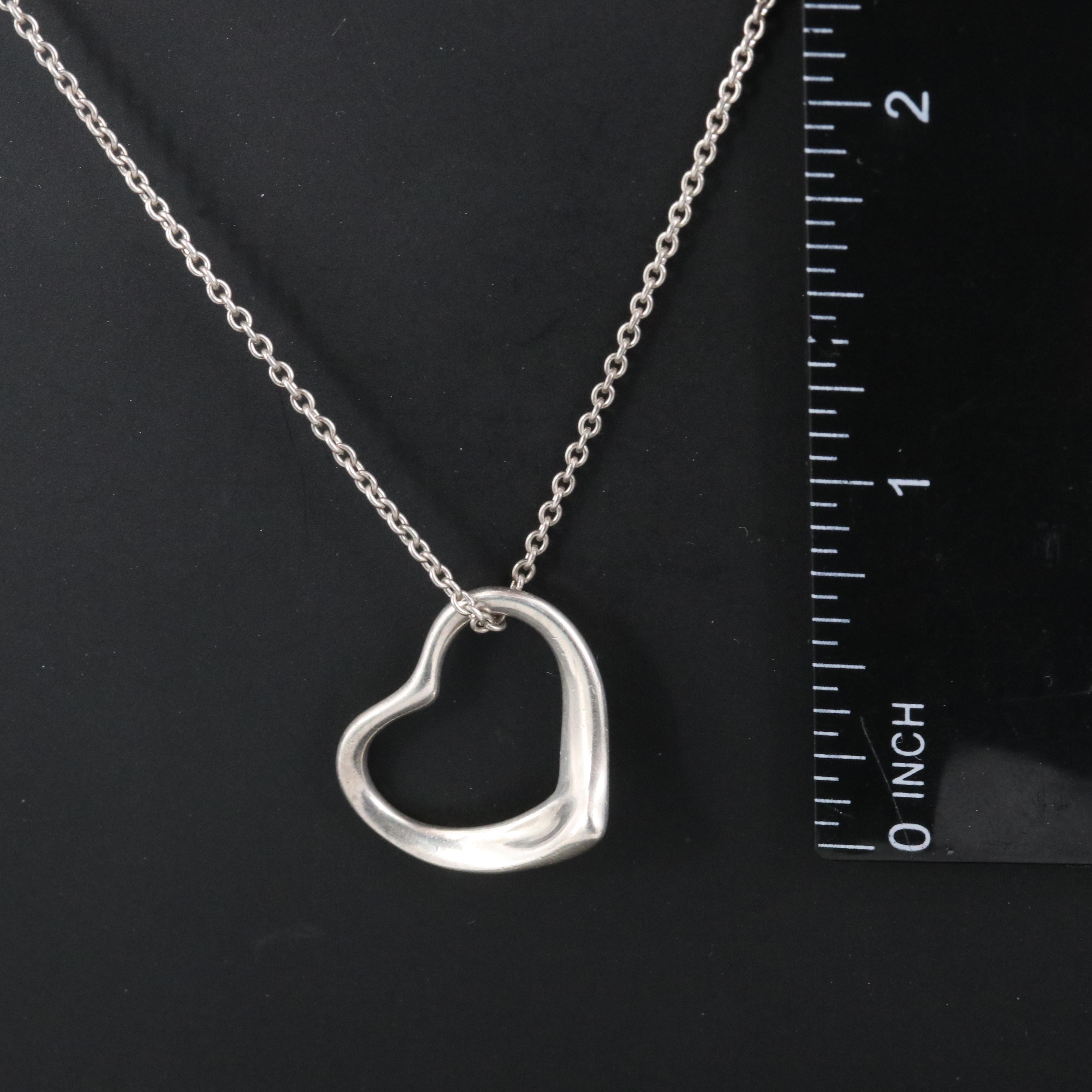 Elsa Peretti for Tiffany & Co. Open Heart Sterling Pendant Necklace