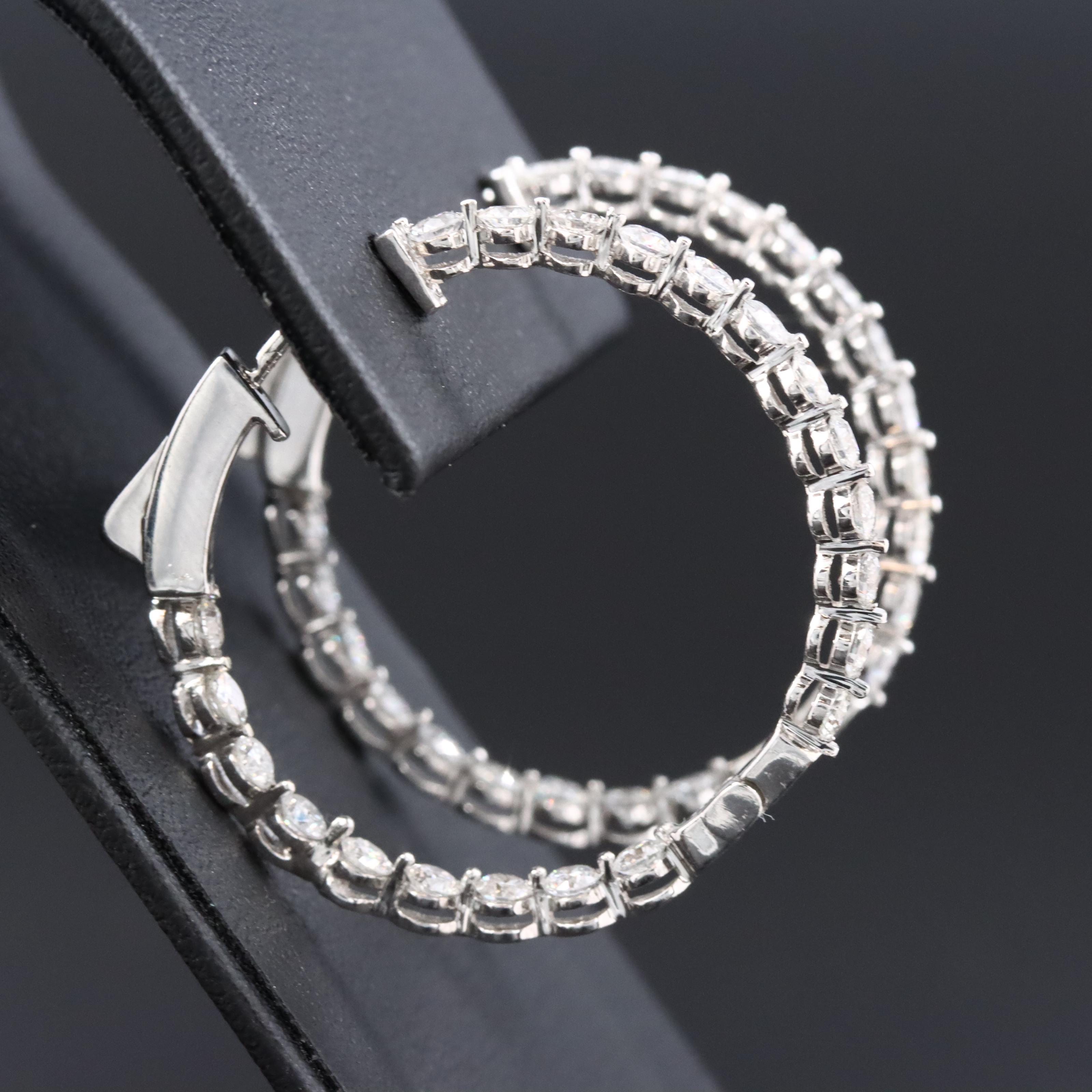 14K 2.45 CTW Diamond Inside-Out Hoop Earrings