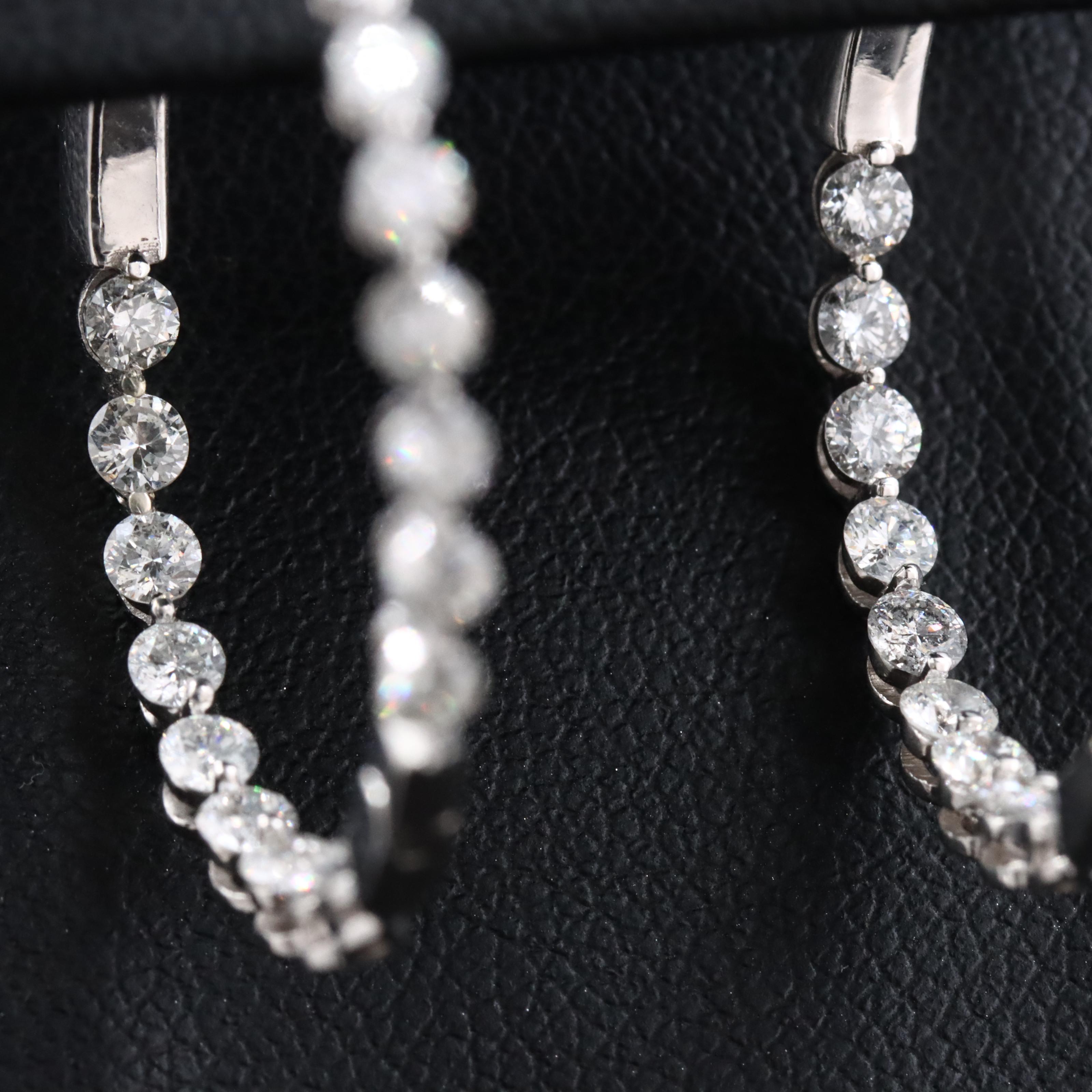 14K 2.45 CTW Diamond Inside-Out Hoop Earrings
