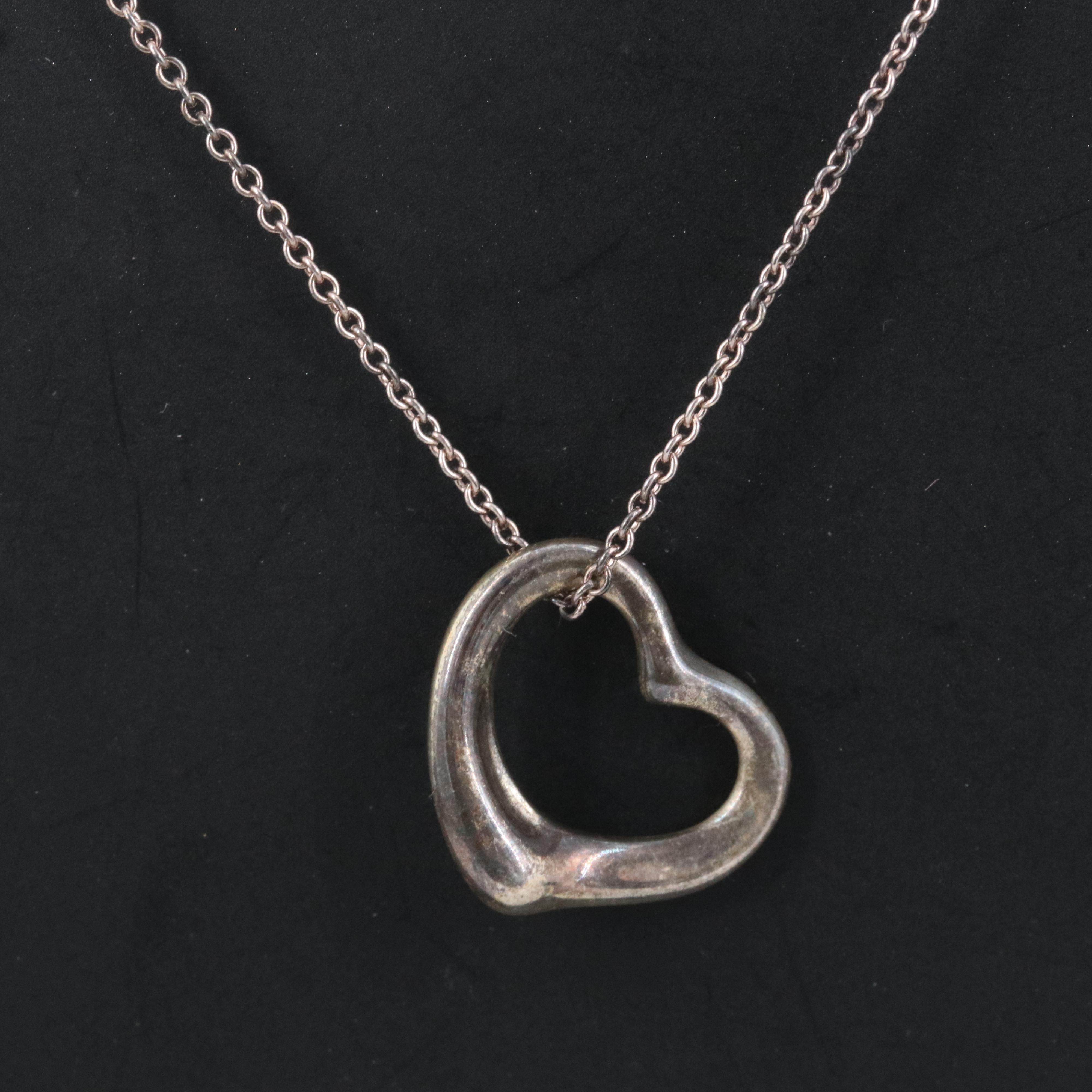 Elsa Peretti for Tiffany & Co. Open Heart Sterling Pendant Necklace