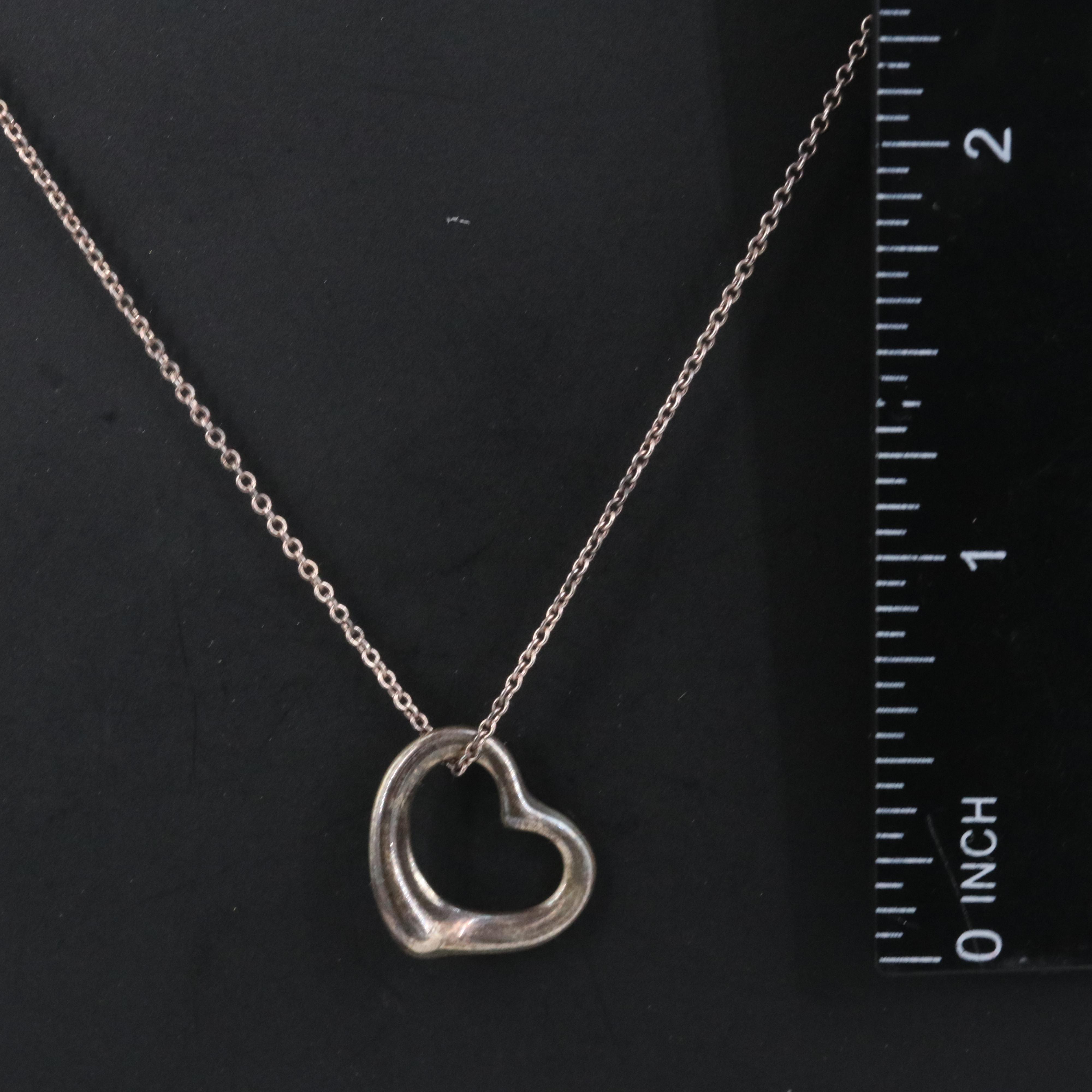 Elsa Peretti for Tiffany & Co. Open Heart Sterling Pendant Necklace