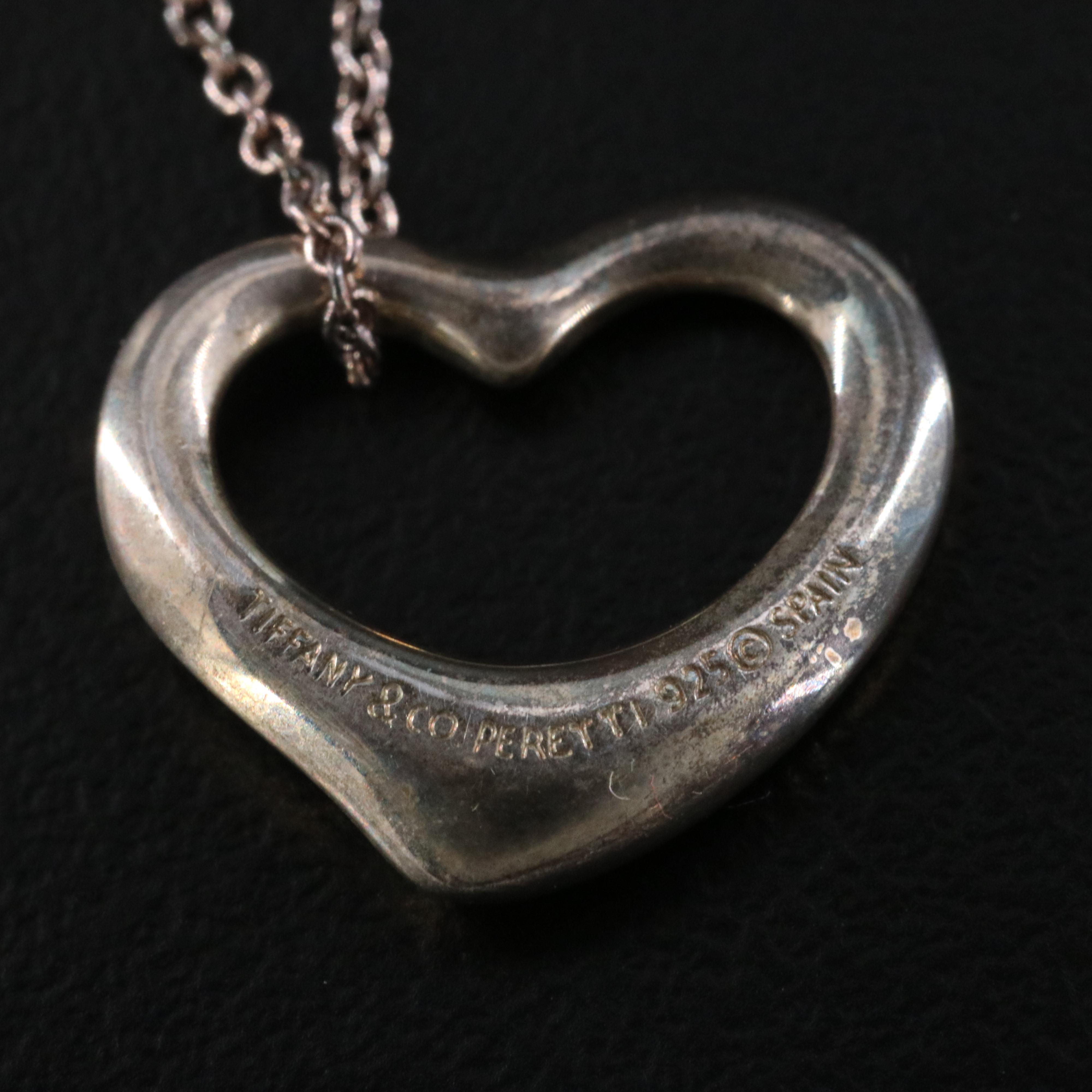 Elsa Peretti for Tiffany & Co. Open Heart Sterling Pendant Necklace