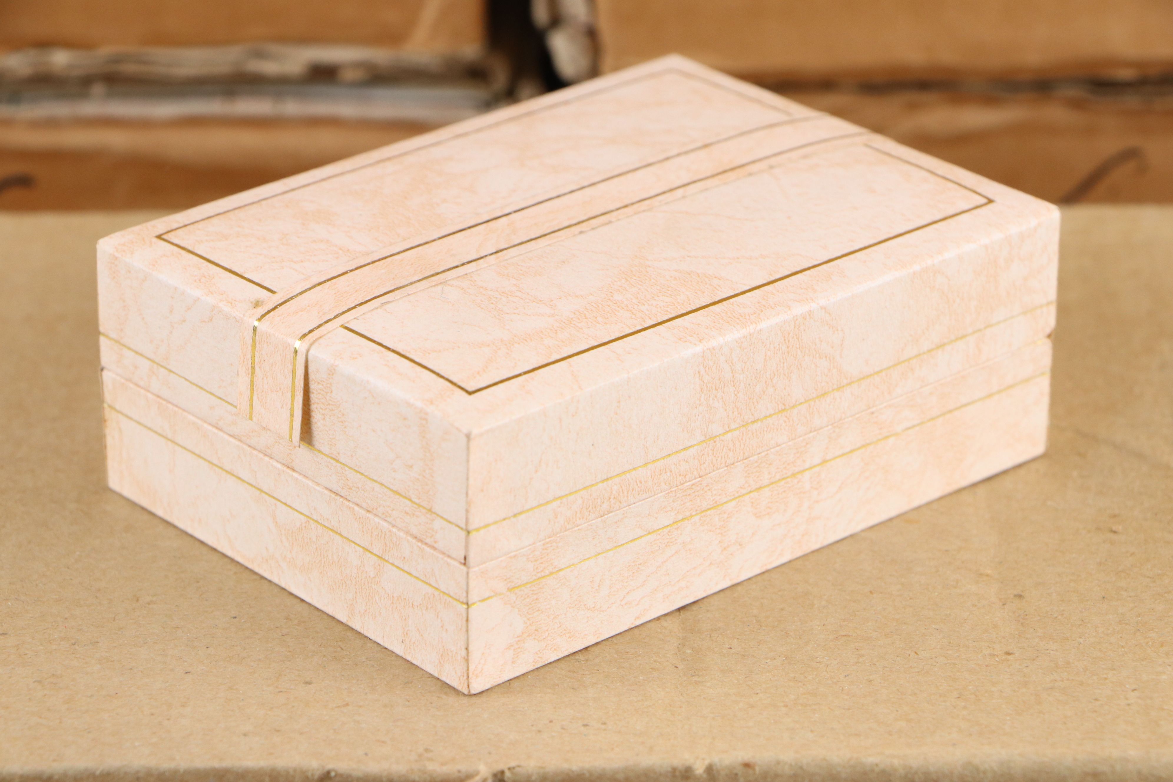 Marbled Pink Paper Covered Plastic Earring Holder Boxes