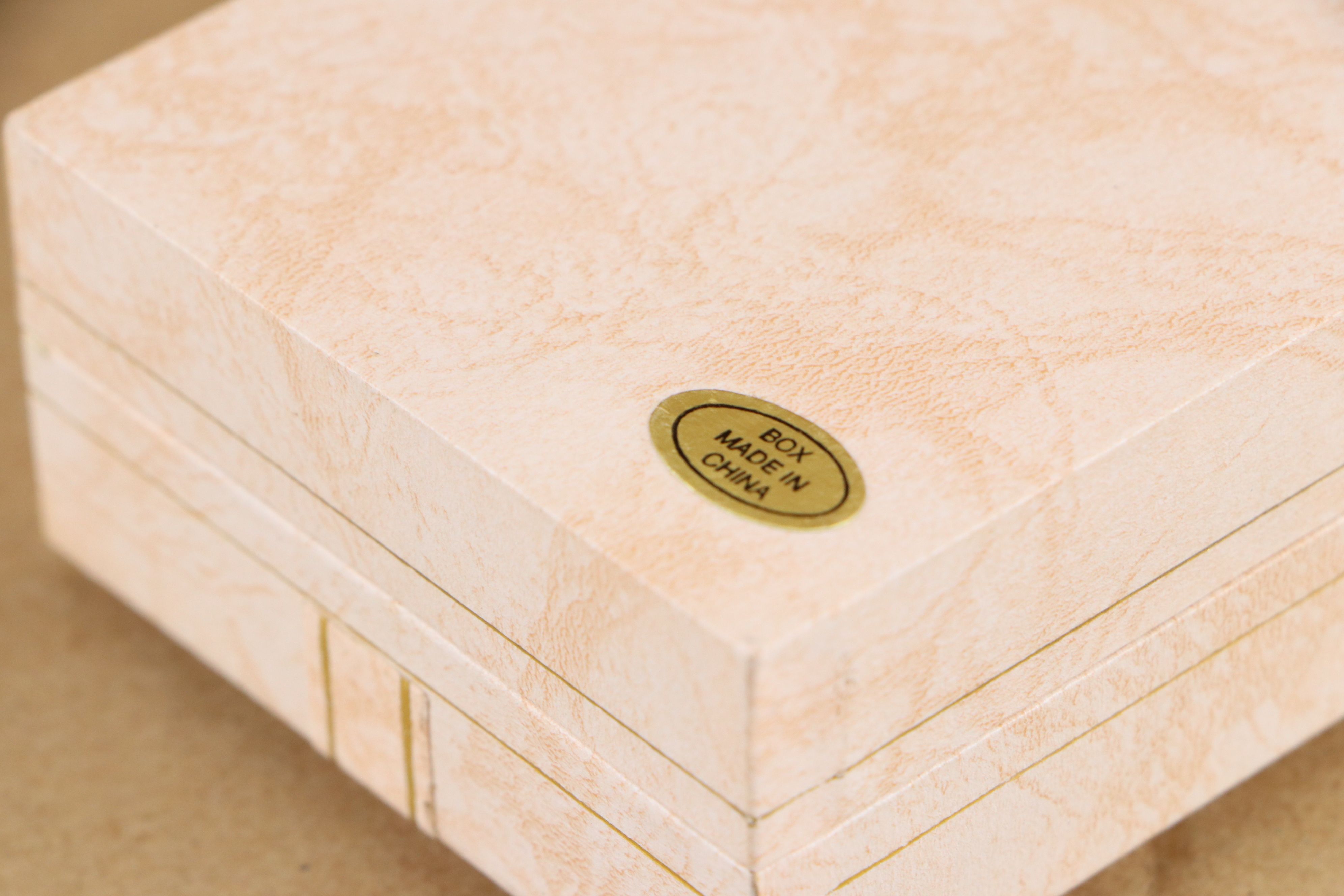 Marbled Pink Paper Covered Plastic Earring Holder Boxes