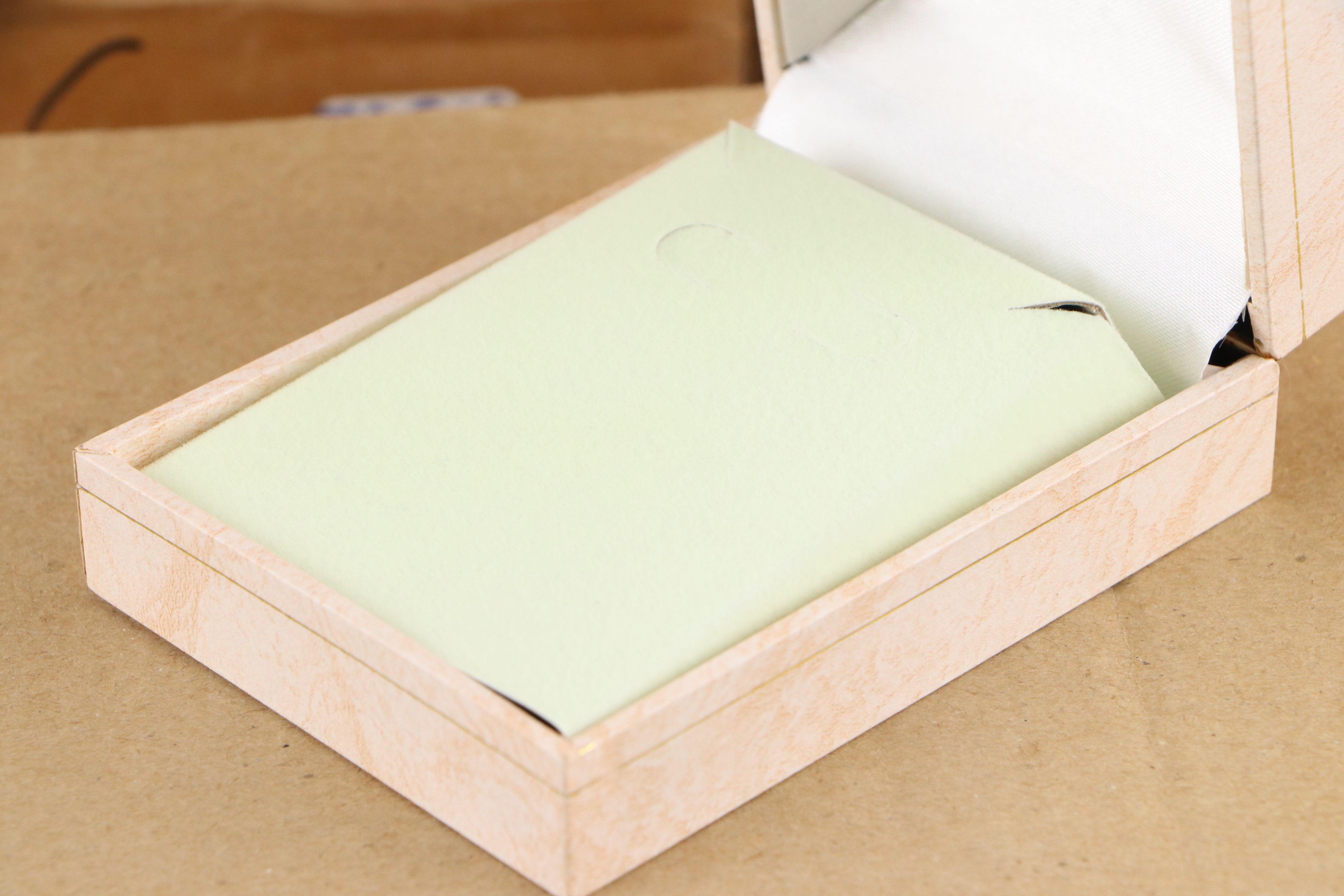 Marbled Pink Paper Covered Plastic Earring Holder Boxes