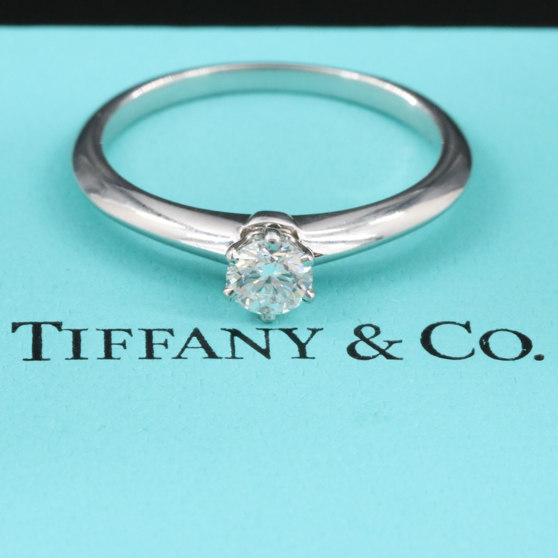 Tiffany & Co. Platinum 0.25 CT Diamond Knife Edge Solitaire Ring
