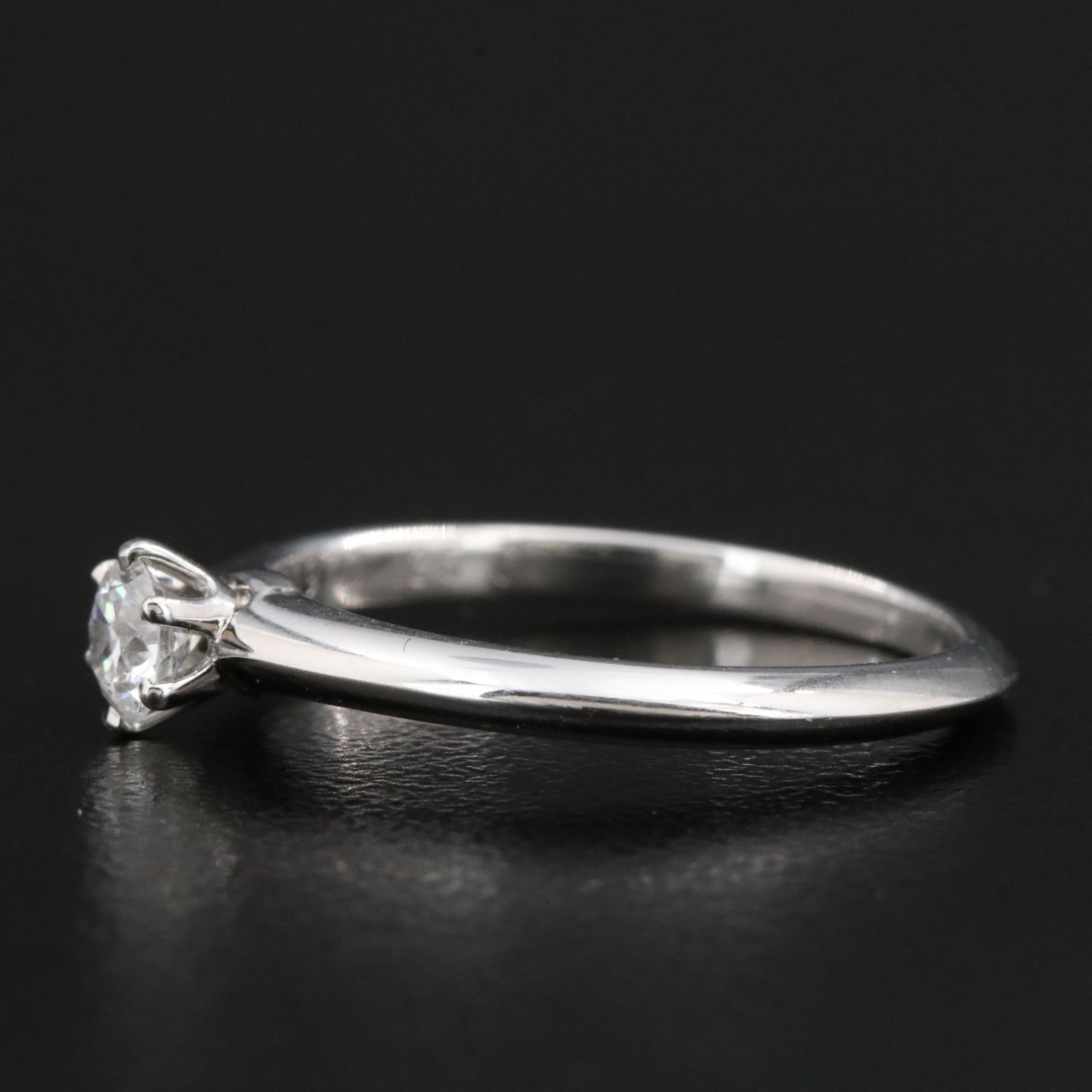 Tiffany & Co. Platinum 0.25 CT Diamond Knife Edge Solitaire Ring