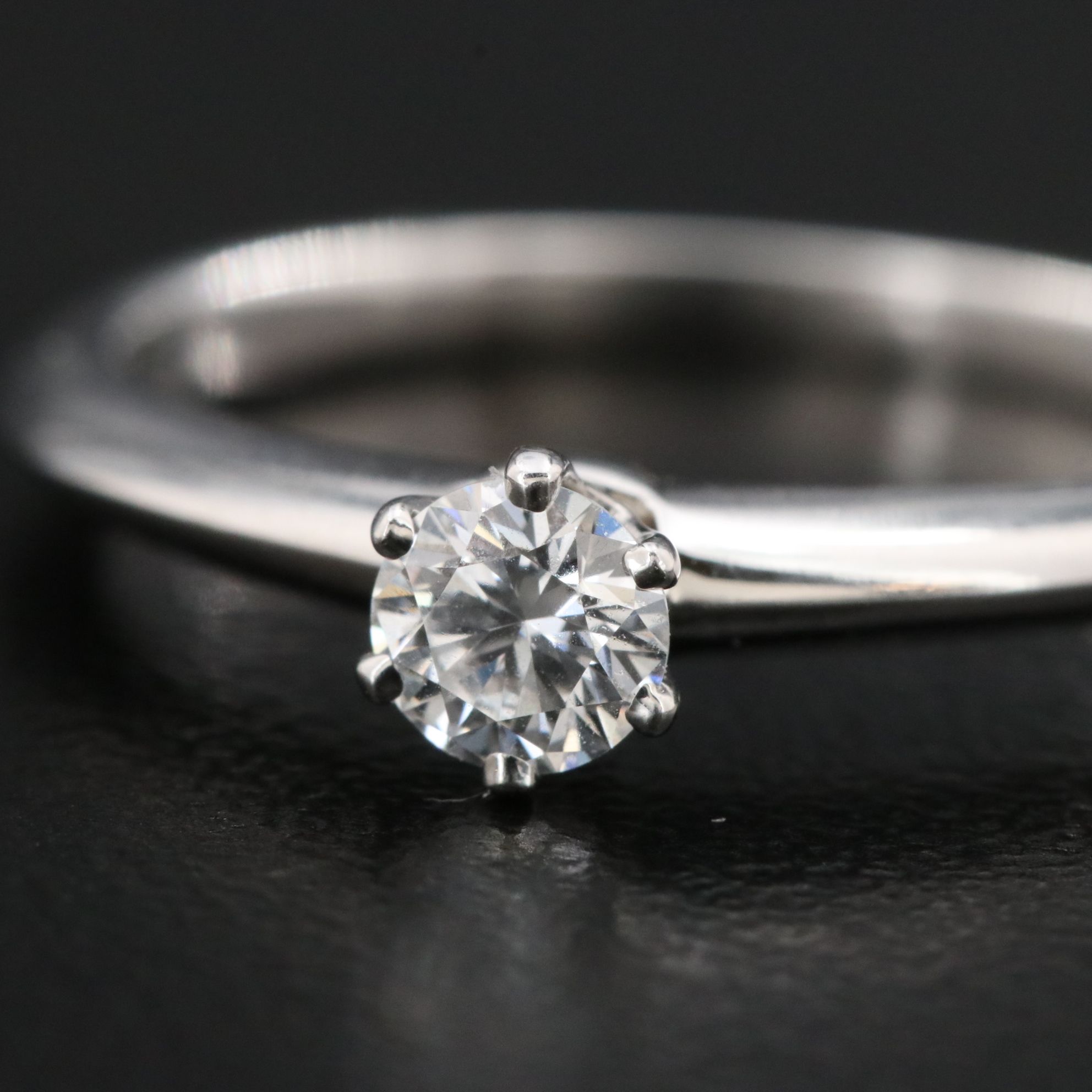 Tiffany & Co. Platinum 0.25 CT Diamond Knife Edge Solitaire Ring