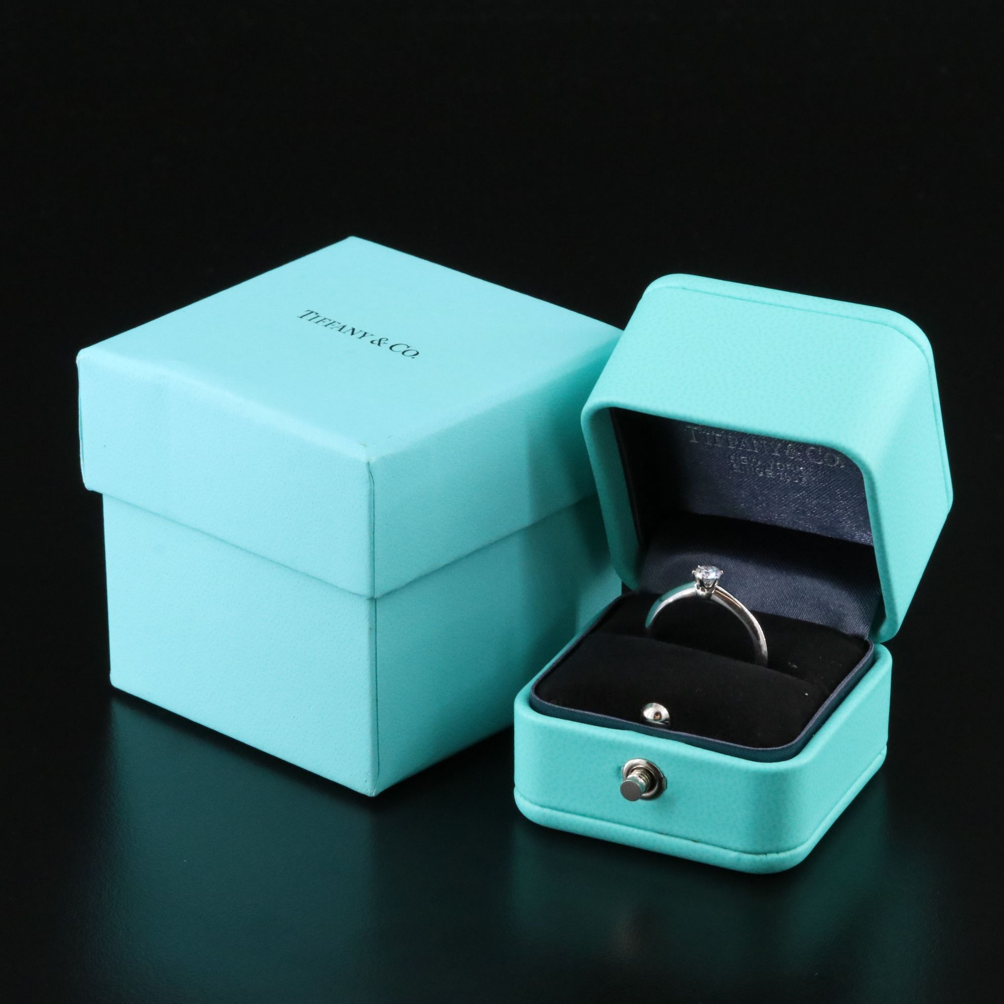 Tiffany & Co. Platinum 0.25 CT Diamond Knife Edge Solitaire Ring