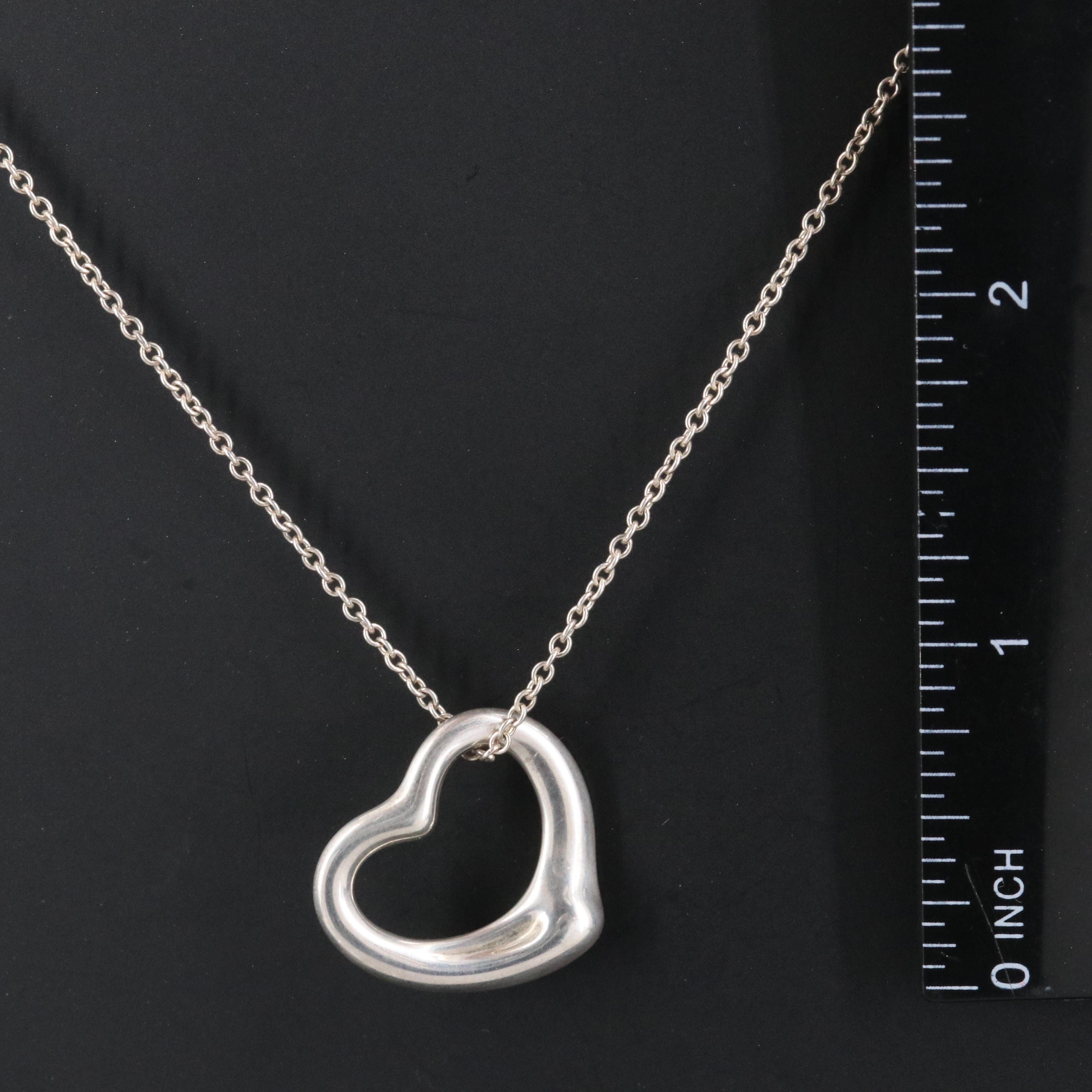 Elsa Peretti for Tiffany & Co. Open Heart Sterling Pendant Necklace